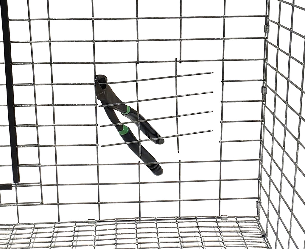 Texas USA Made 6-Inch Cage Hanging Rabbit Feeder with ID Tag for Rabbit Pellet Feed with a Sifter Base