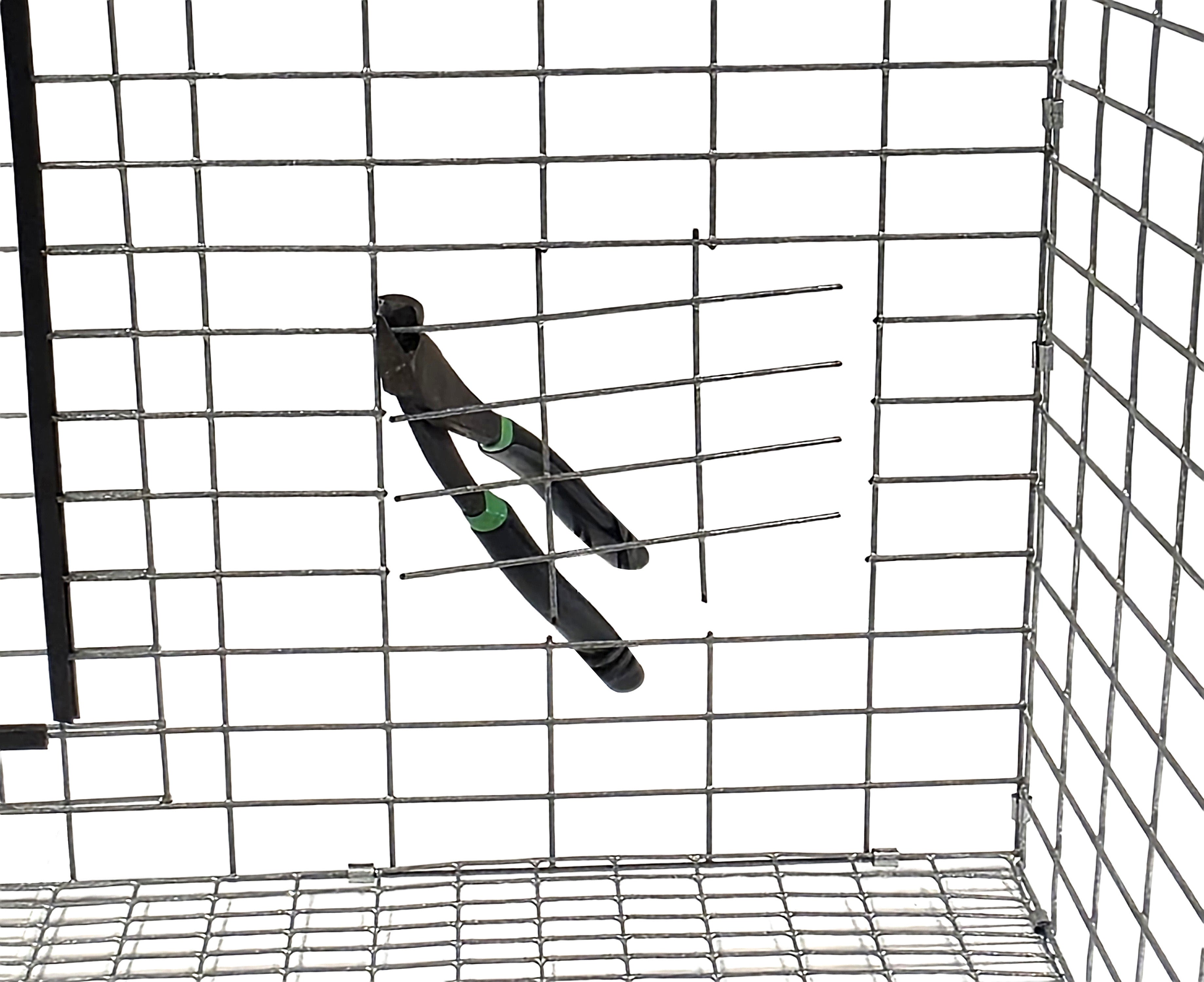 Texas USA Made 6-Inch Cage Hanging Rabbit Feeder with ID Tag for Rabbit Pellet Feed with a Sifter Base