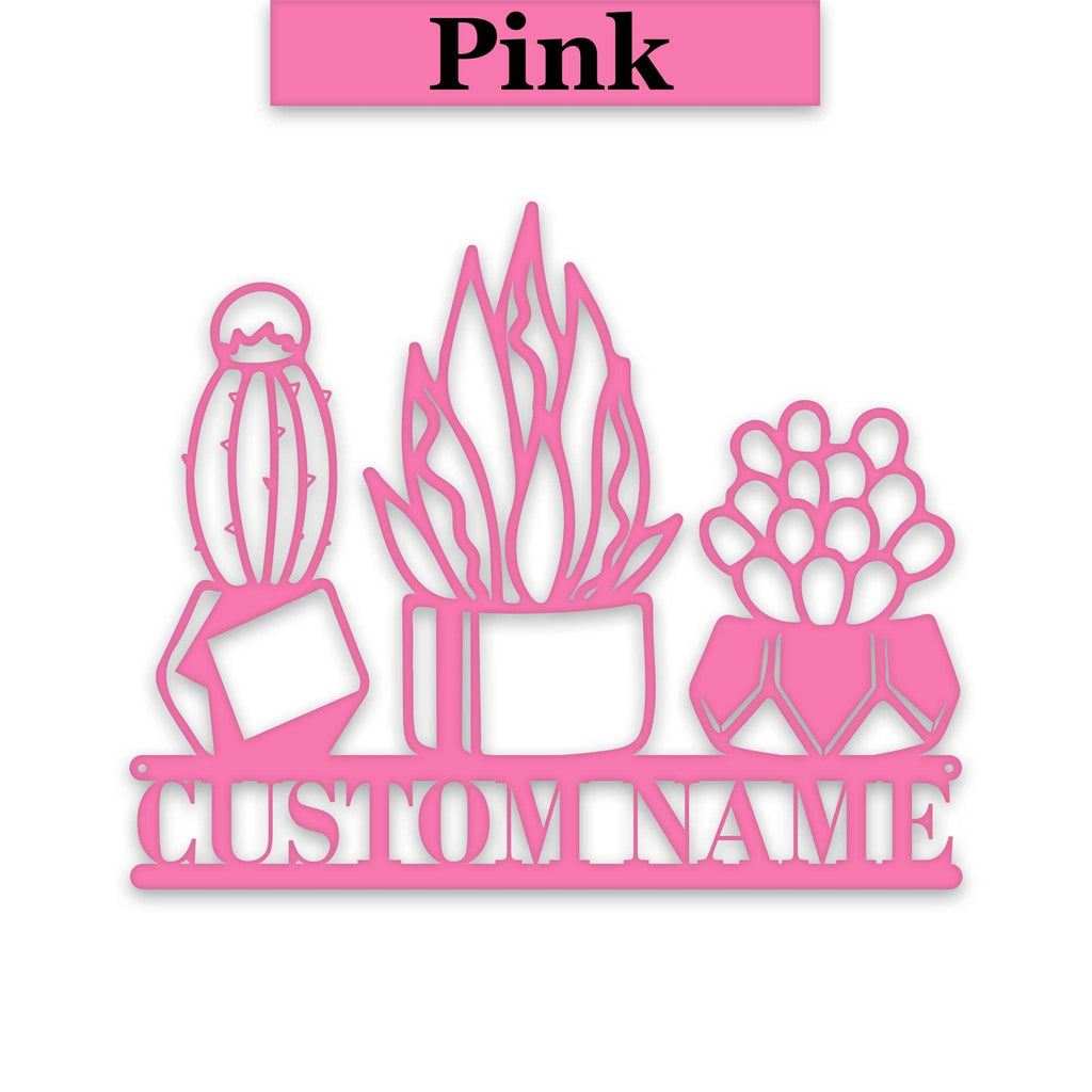 3 Little Succulents Personalized Metal sign