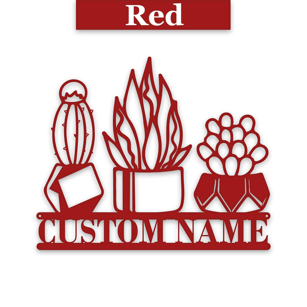 3 Little Succulents Personalized Metal sign