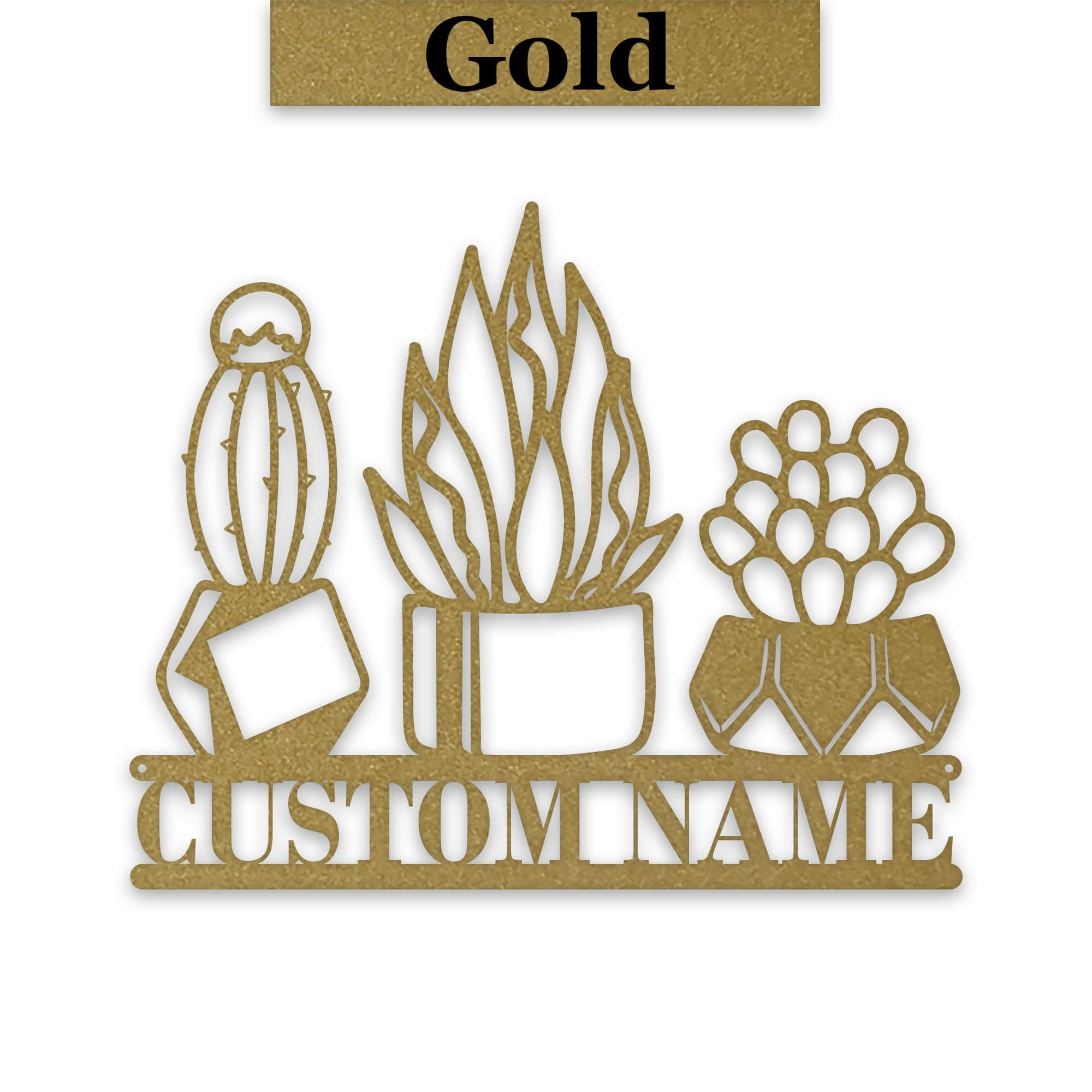 3 Little Succulents Personalized Metal sign