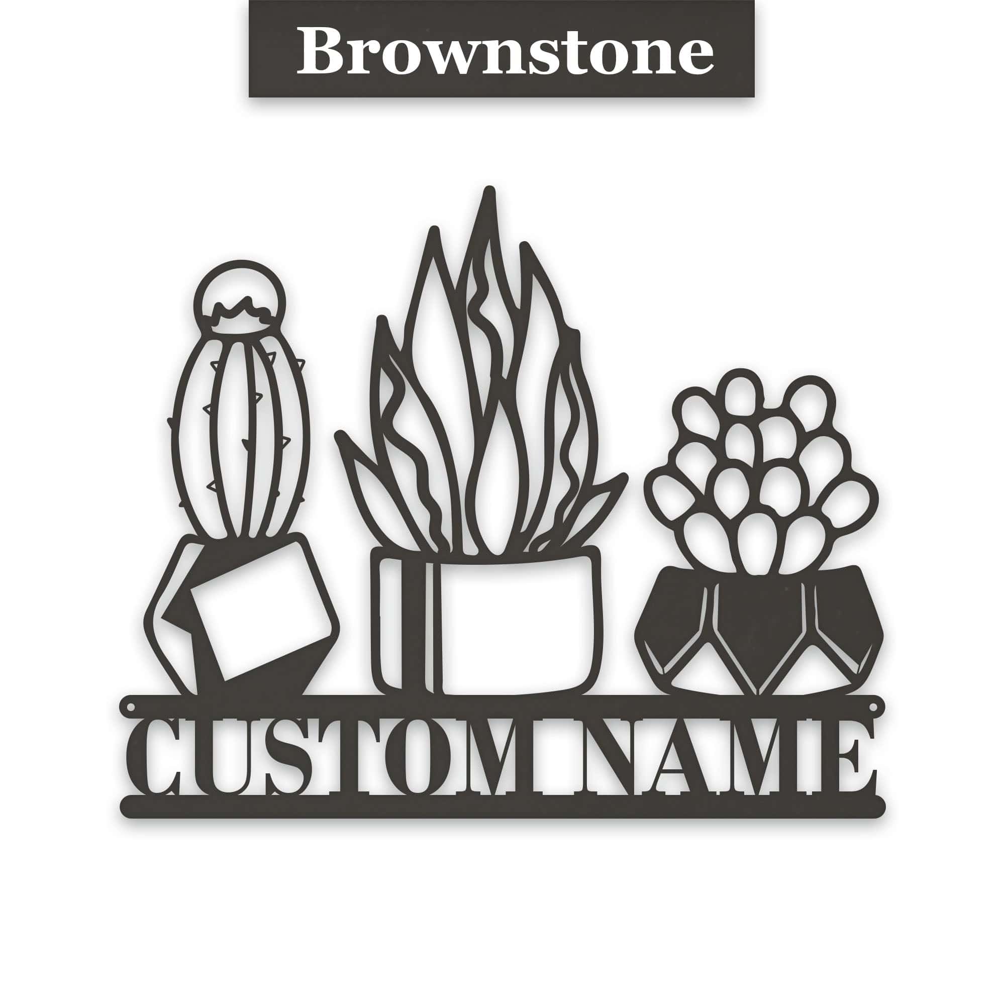 3 Little Succulents Personalized Metal sign