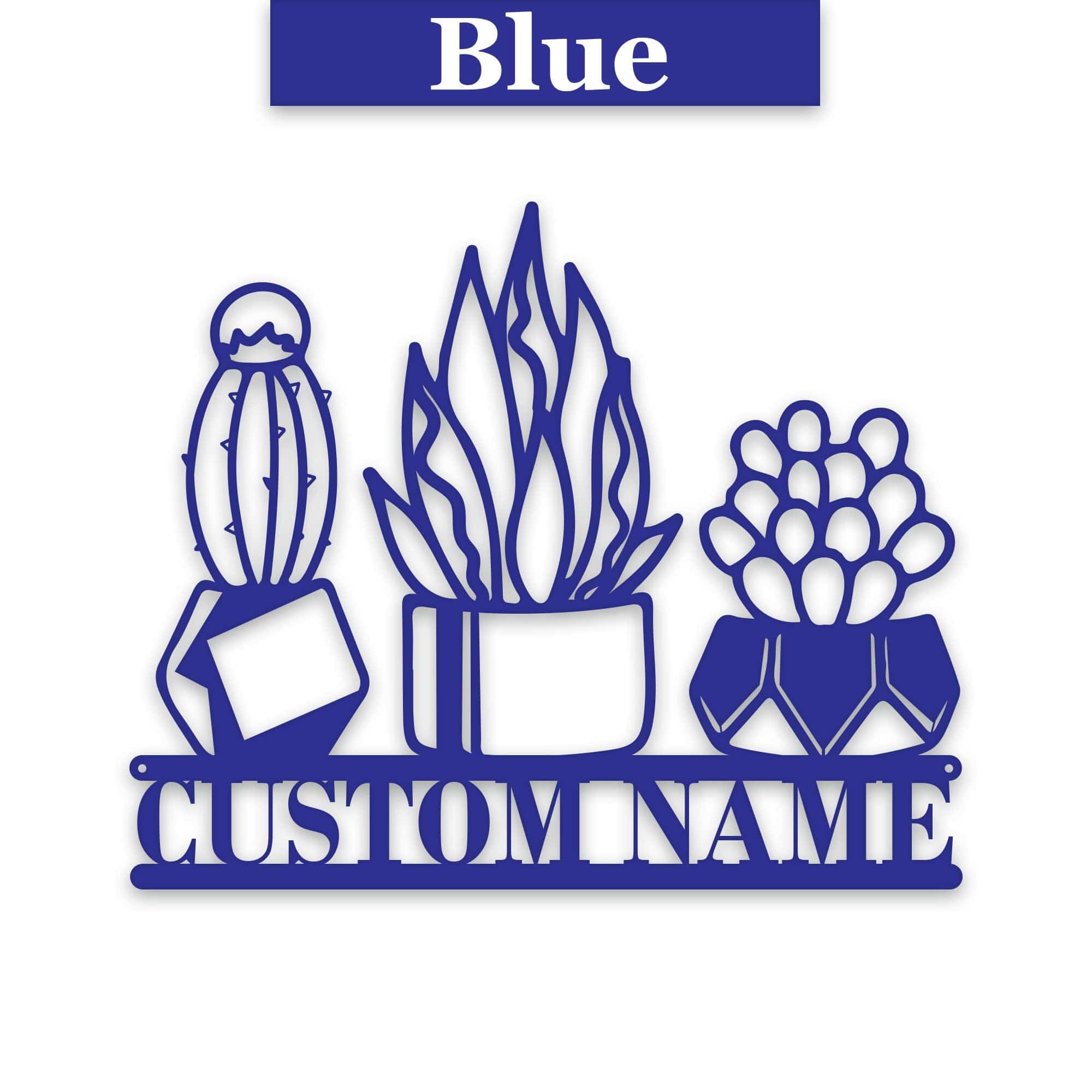 3 Little Succulents Personalized Metal sign