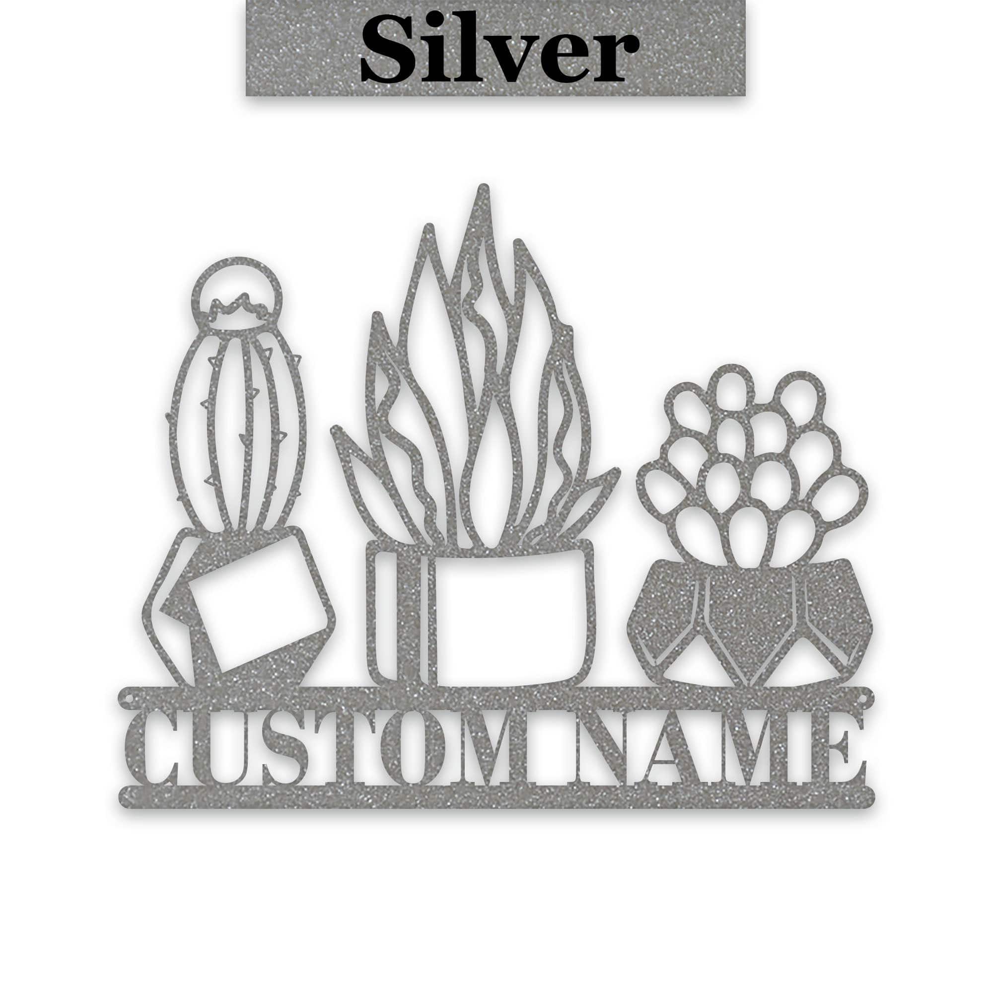 3 Little Succulents Personalized Metal sign