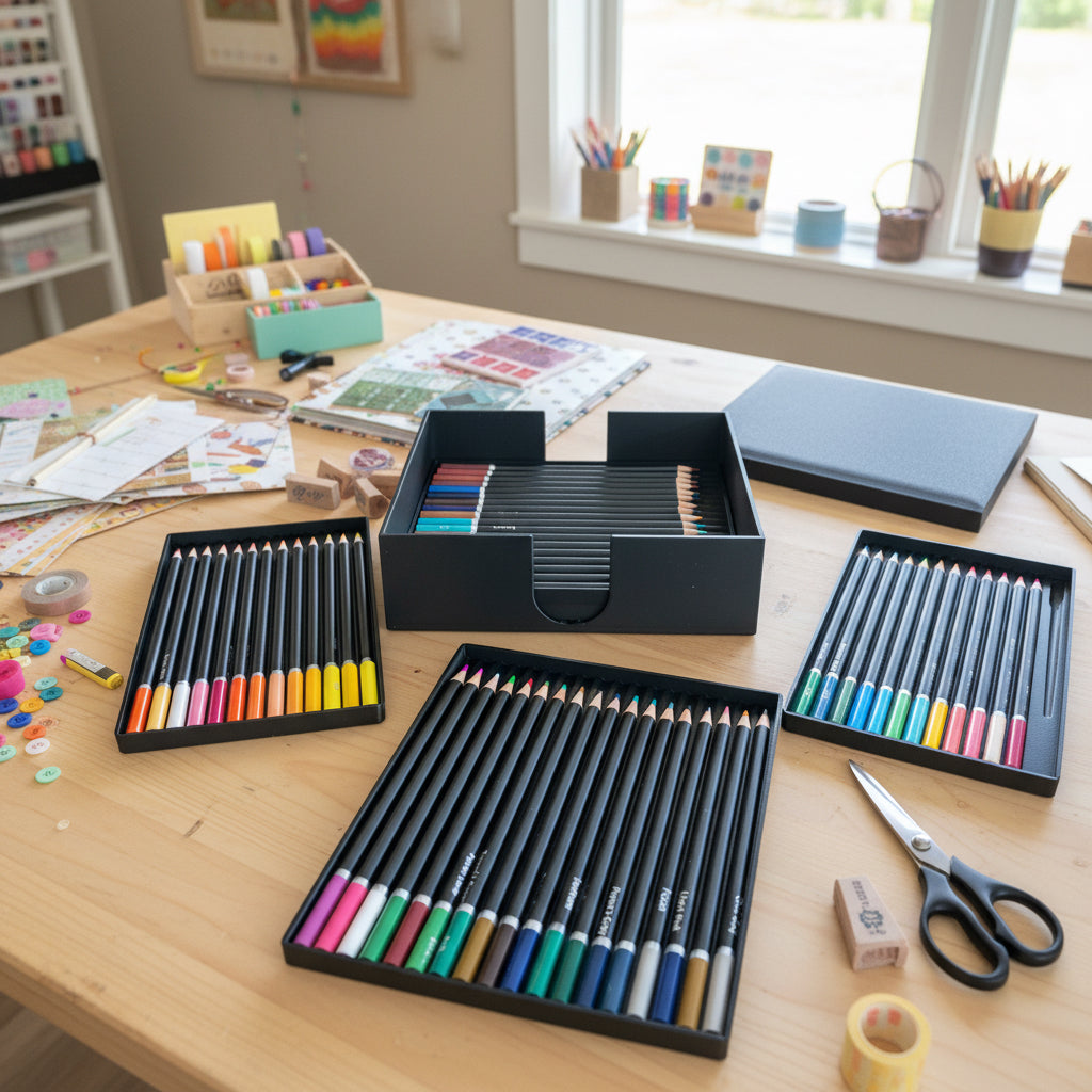 3-5-7-9 Tray Colored Pencil Storage Organizer – 3D Printed Caddy for Home & Classroom