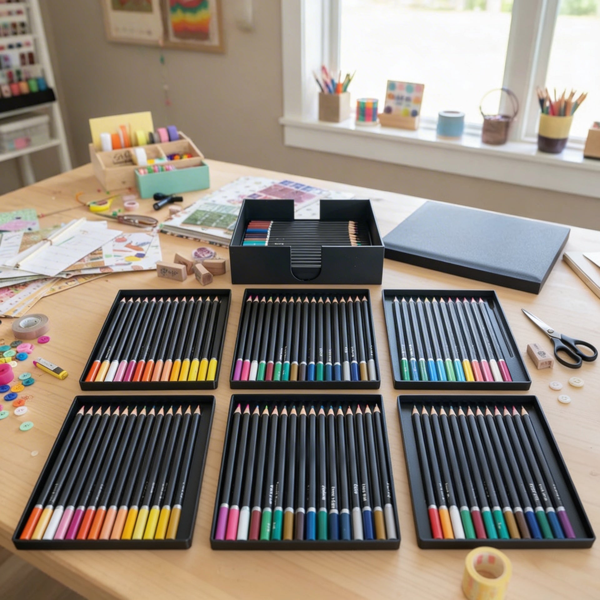 3-5-7-9 Tray Colored Pencil Storage Organizer – 3D Printed Caddy for Home & Classroom