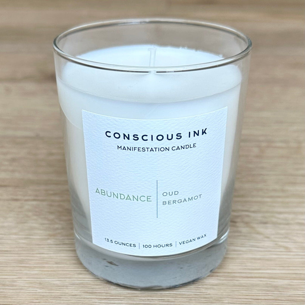 Abundance Oud + Bergamot Manifestation Candle + Ink