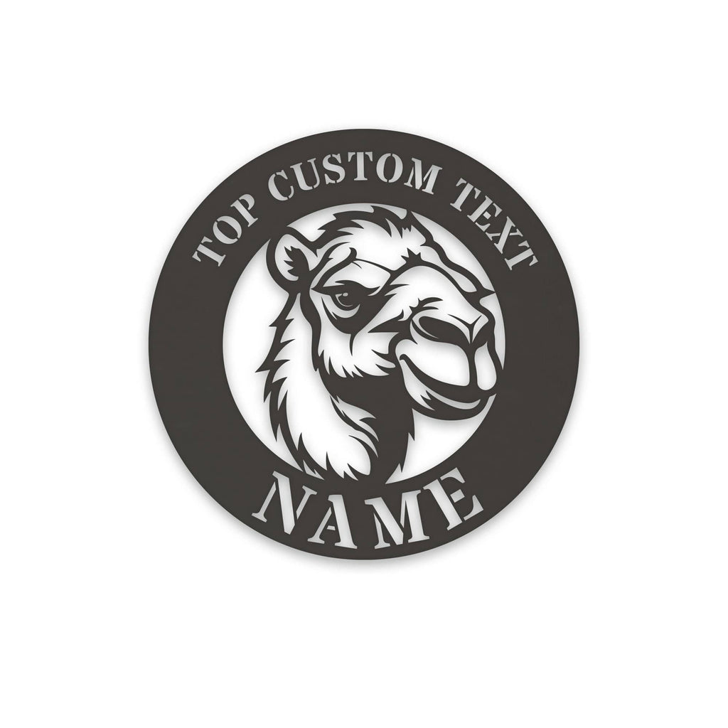 Animal- Camel Circle Custom Metal Sign