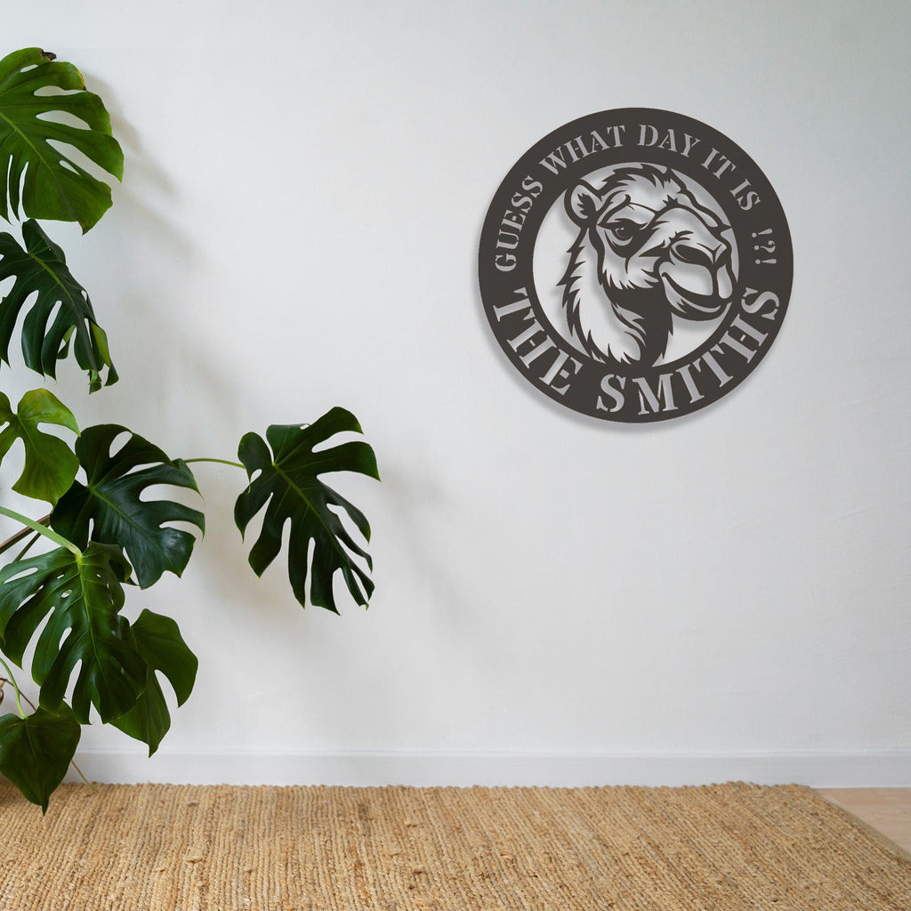 Animal- Camel Circle Custom Metal Sign