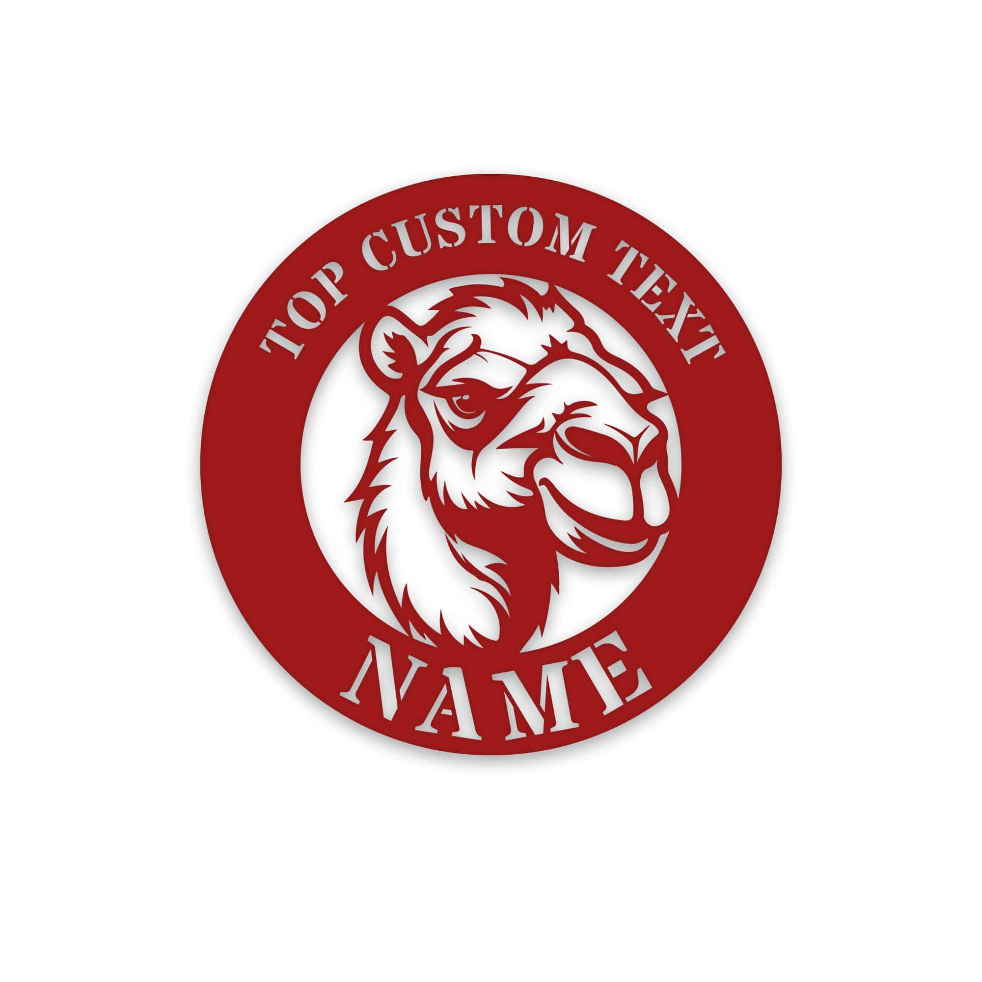 Animal- Camel Circle Custom Metal Sign