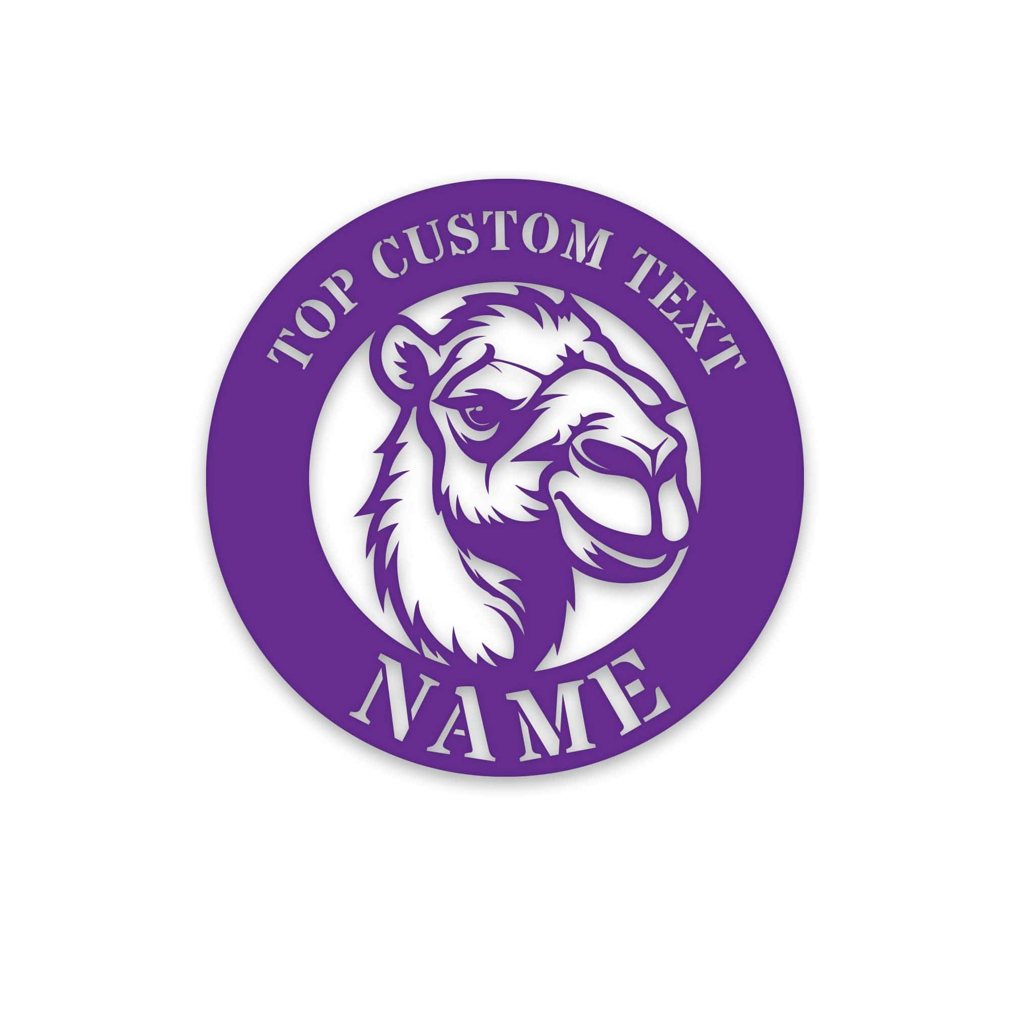 Animal- Camel Circle Custom Metal Sign