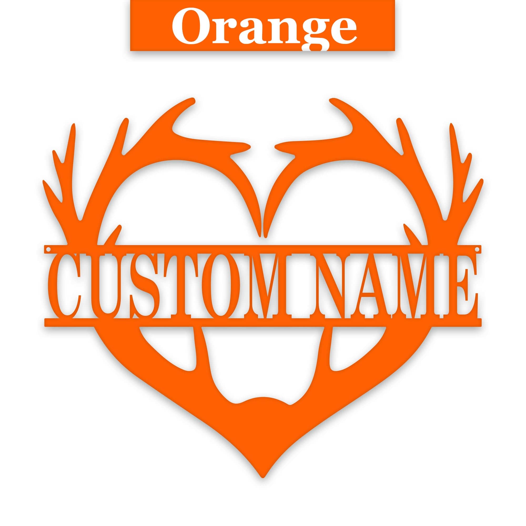 Antler Heart Custom Metal Sign