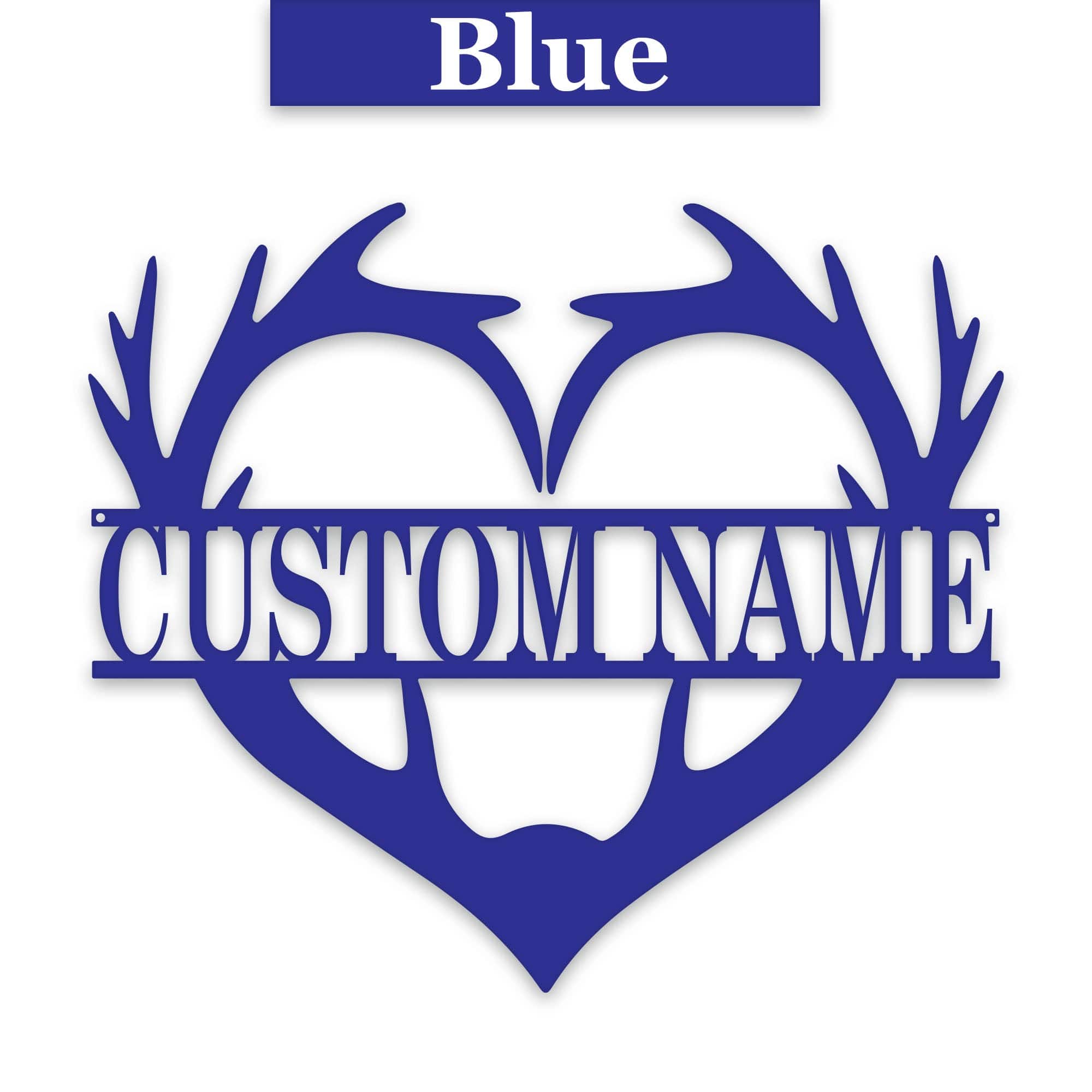 Antler Heart Custom Metal Sign