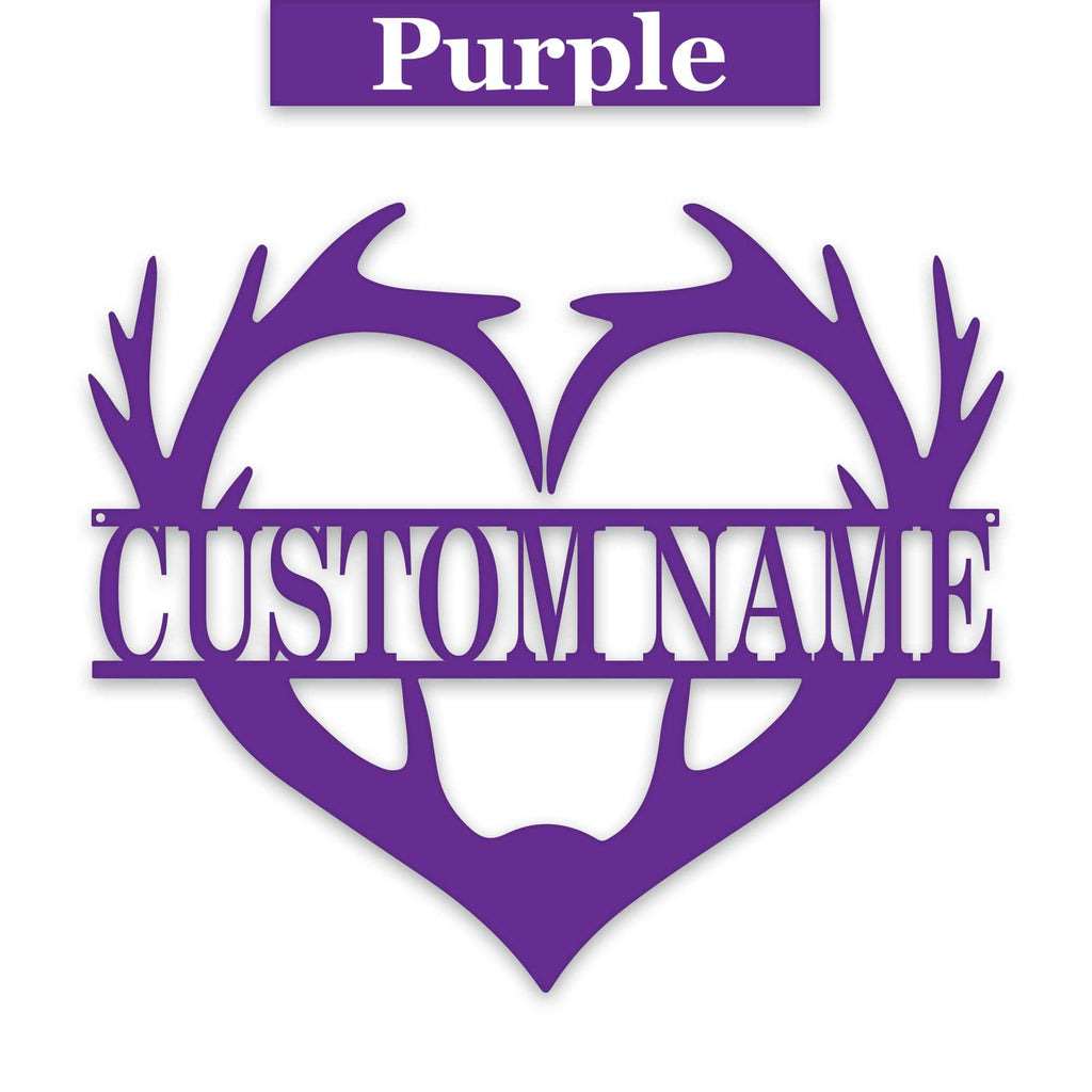 Antler Heart Custom Metal Sign
