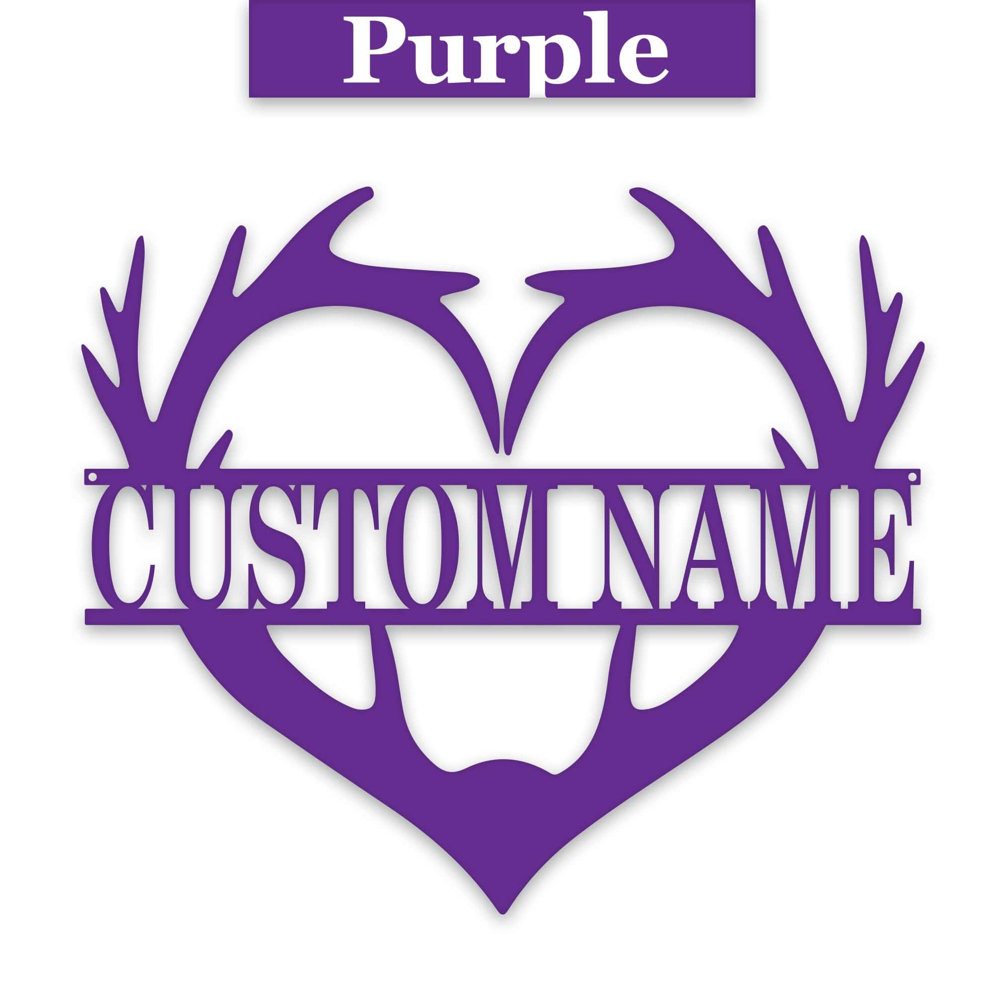 Antler Heart Custom Metal Sign