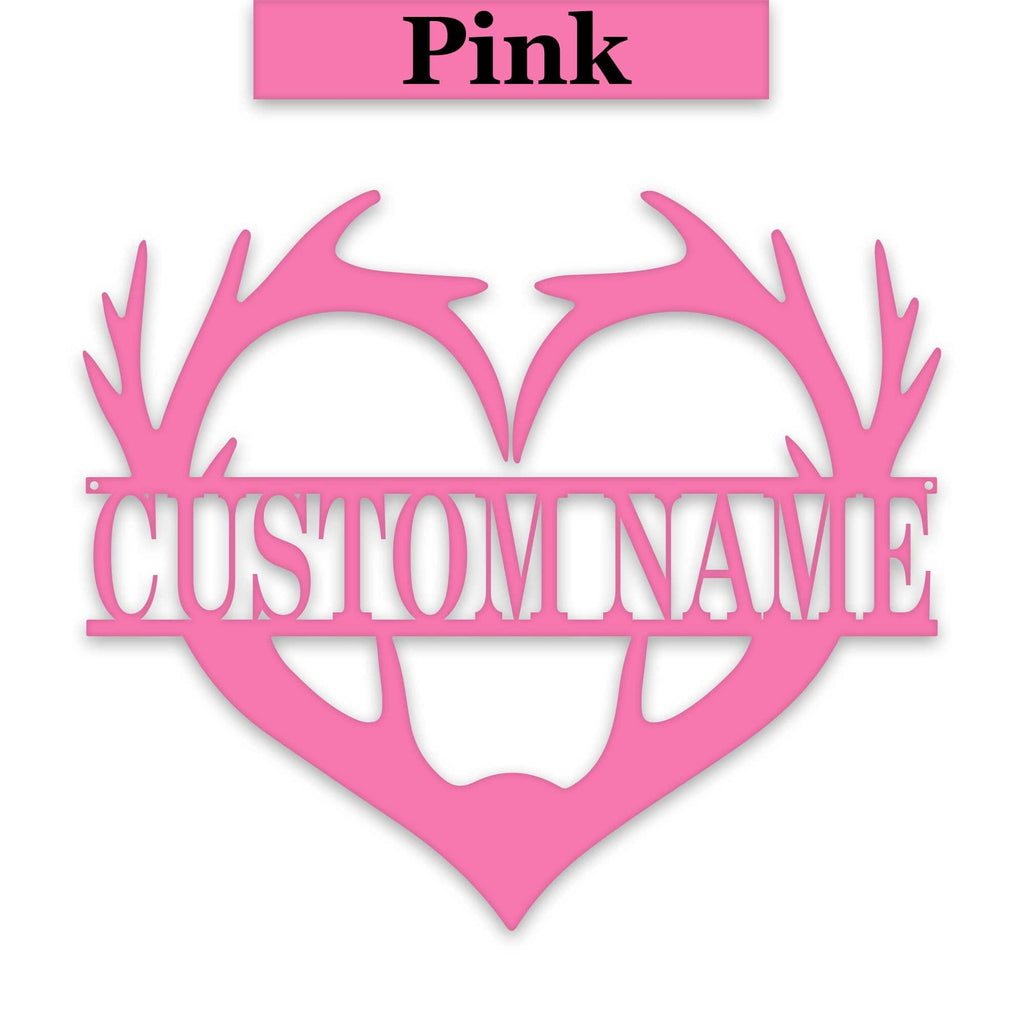 Antler Heart Custom Metal Sign