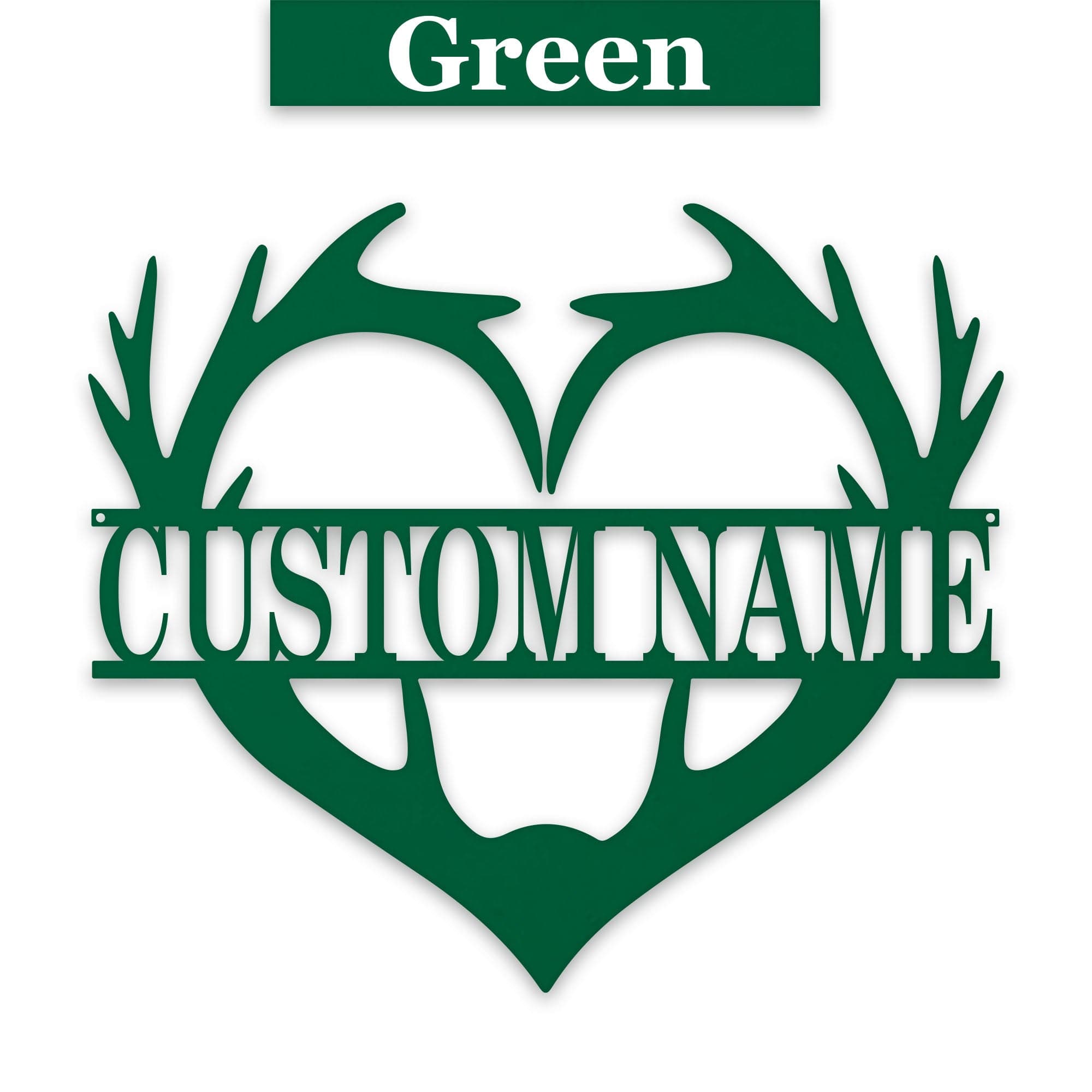 Antler Heart Custom Metal Sign