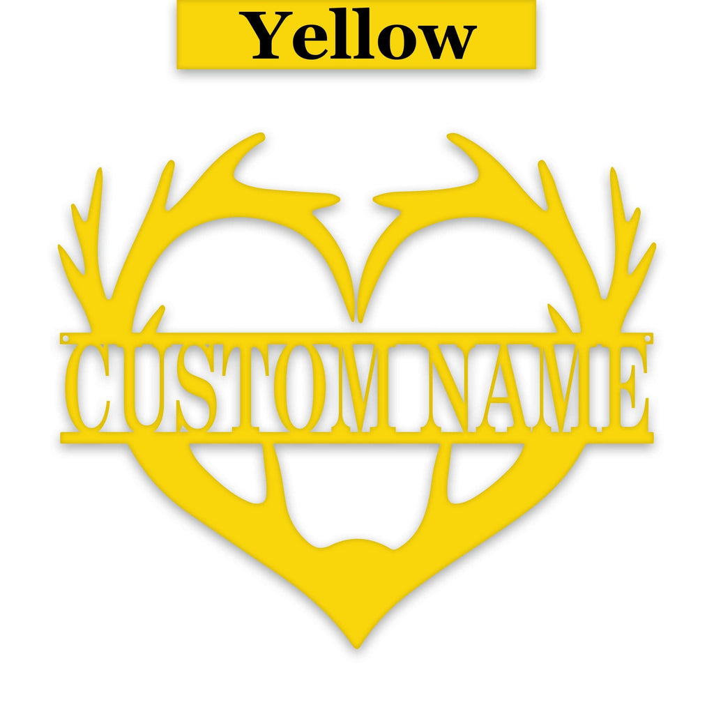 Antler Heart Custom Metal Sign