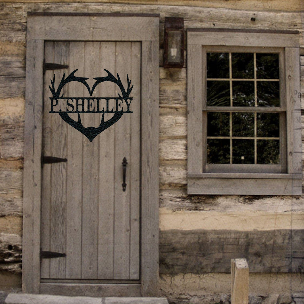 Antler Heart Custom Metal Sign