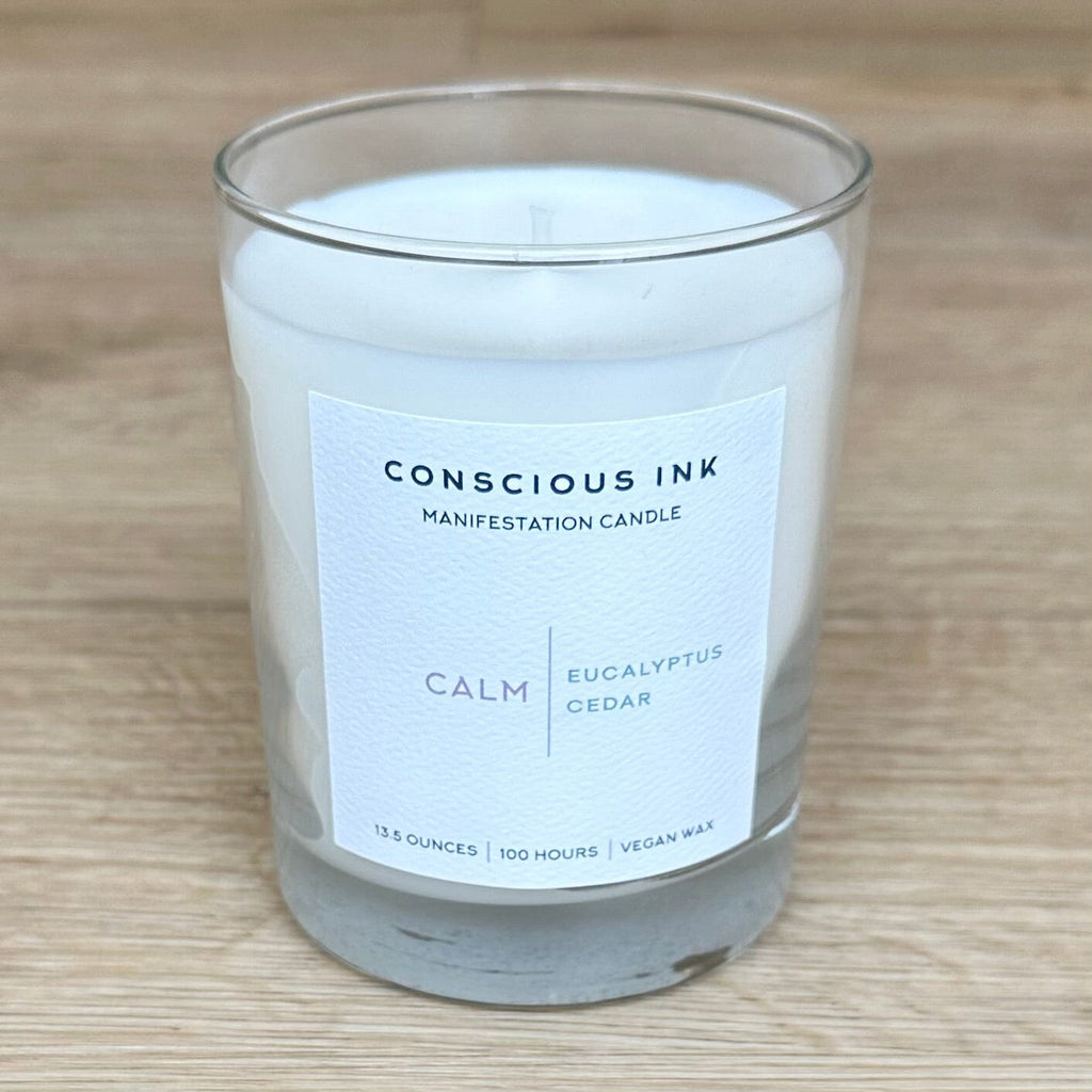 Calm Eucalyptus + Cedar Manifestation Candle + Ink