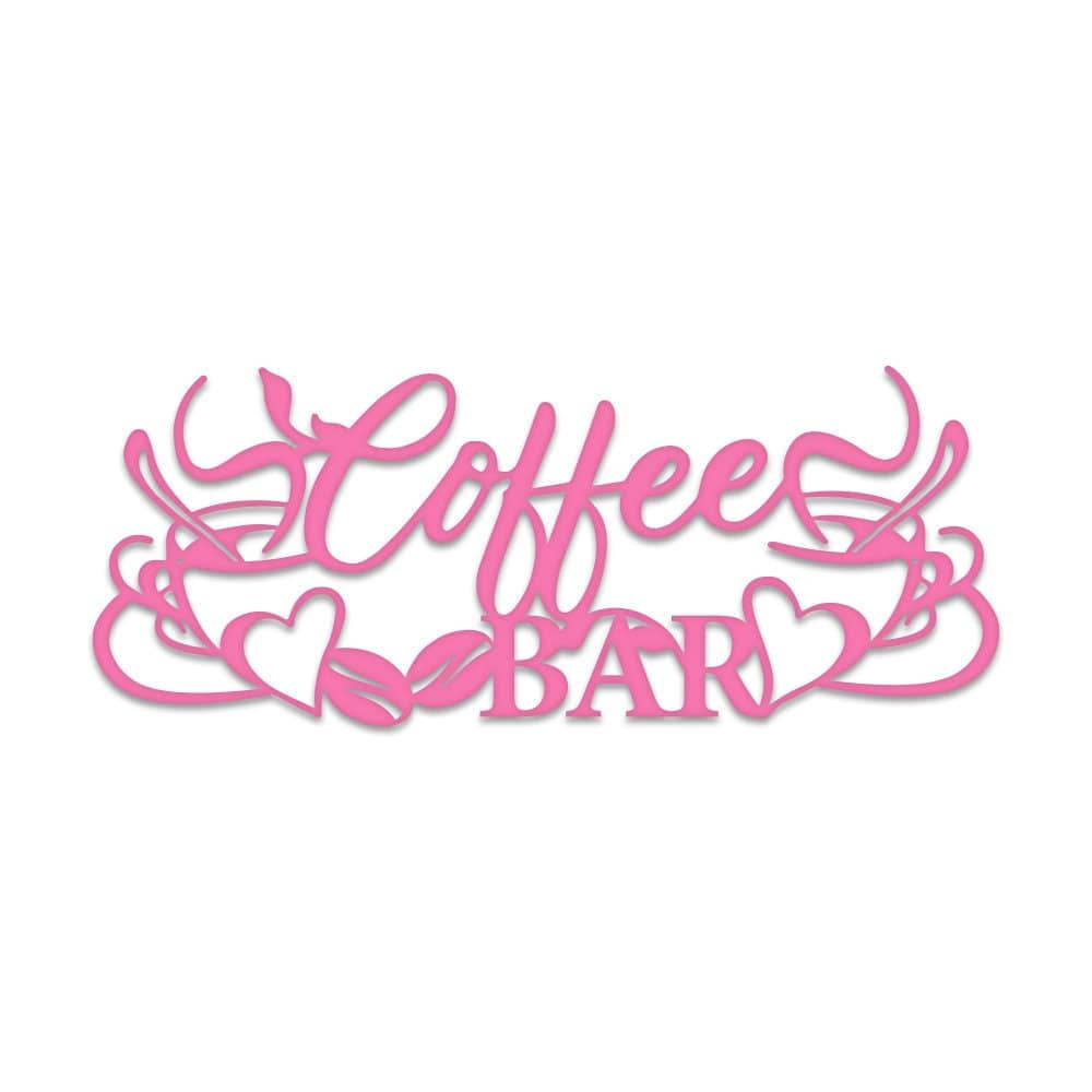 Coffee Bar with Mugs - Metal Sign - Monogram Metal Shop