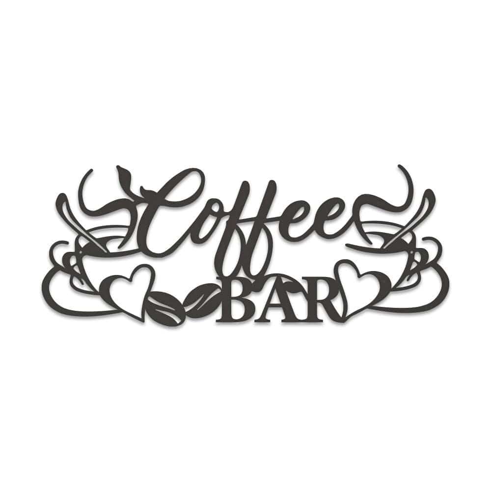 Coffee Bar with Mugs - Metal Sign - Monogram Metal Shop