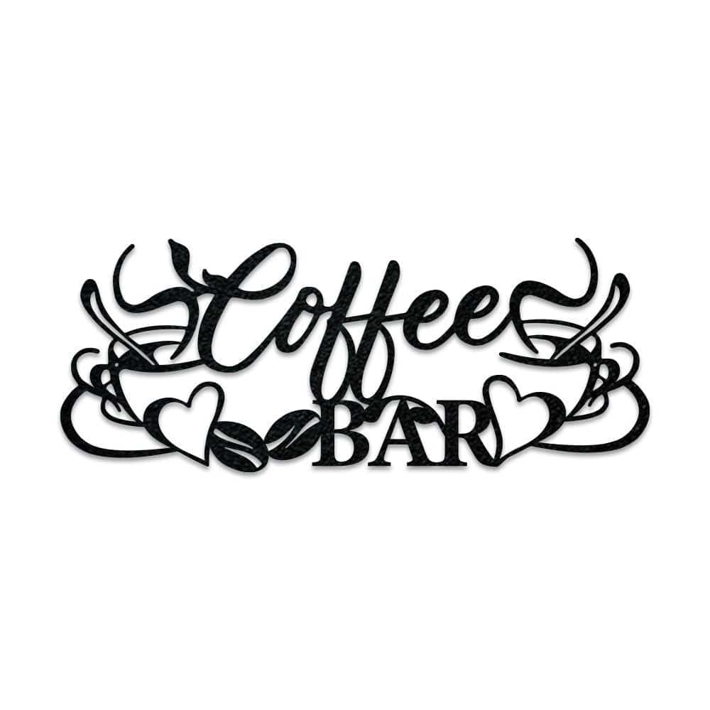 Coffee Bar with Mugs - Metal Sign - Monogram Metal Shop