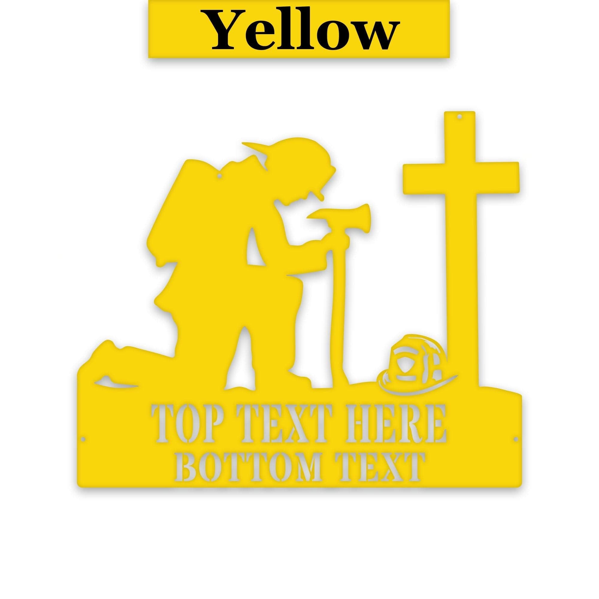 Firefighter Memorial Sign - Personalized Metal Tribute Plaque With Custom Text