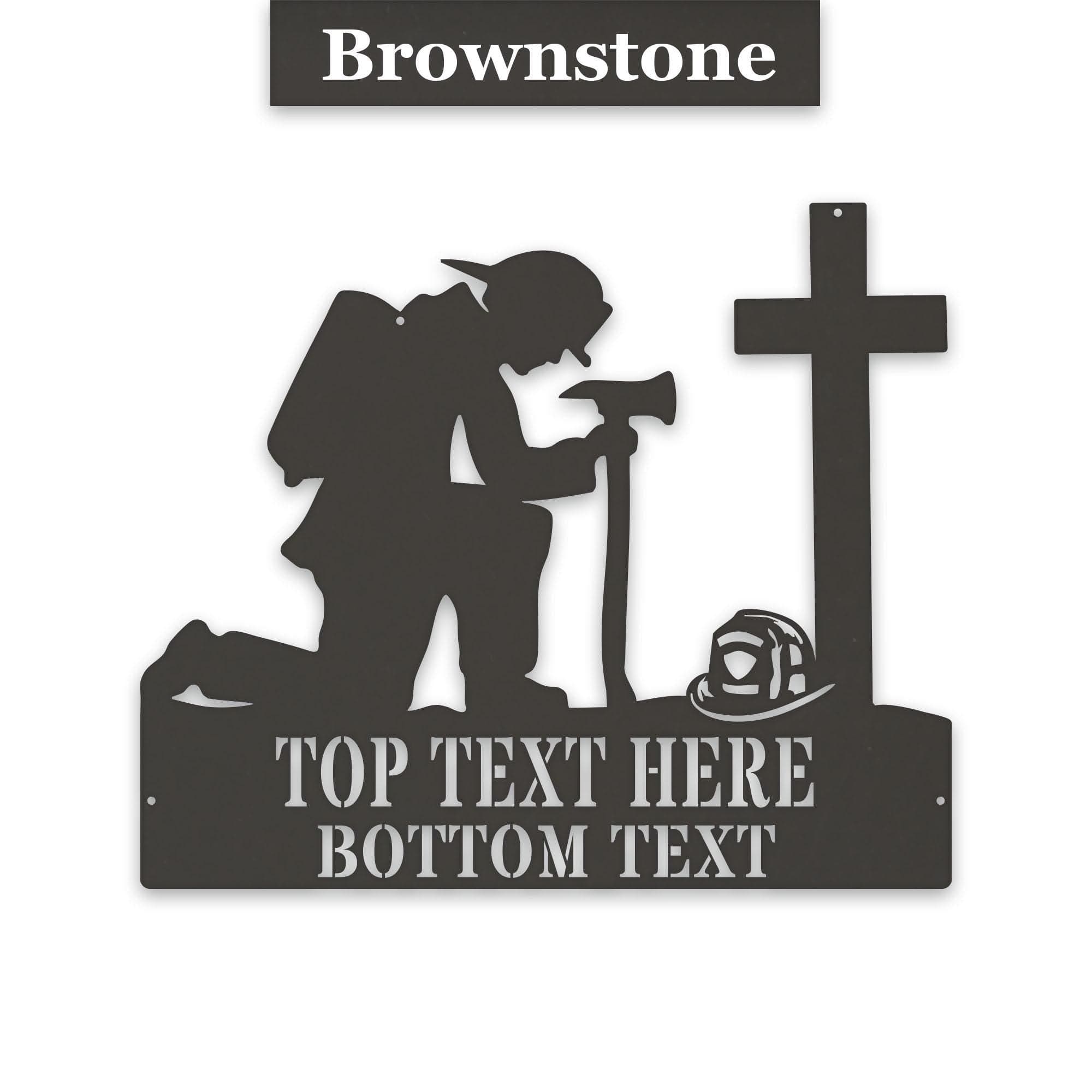 Firefighter Memorial Sign - Personalized Metal Tribute Plaque With Custom Text