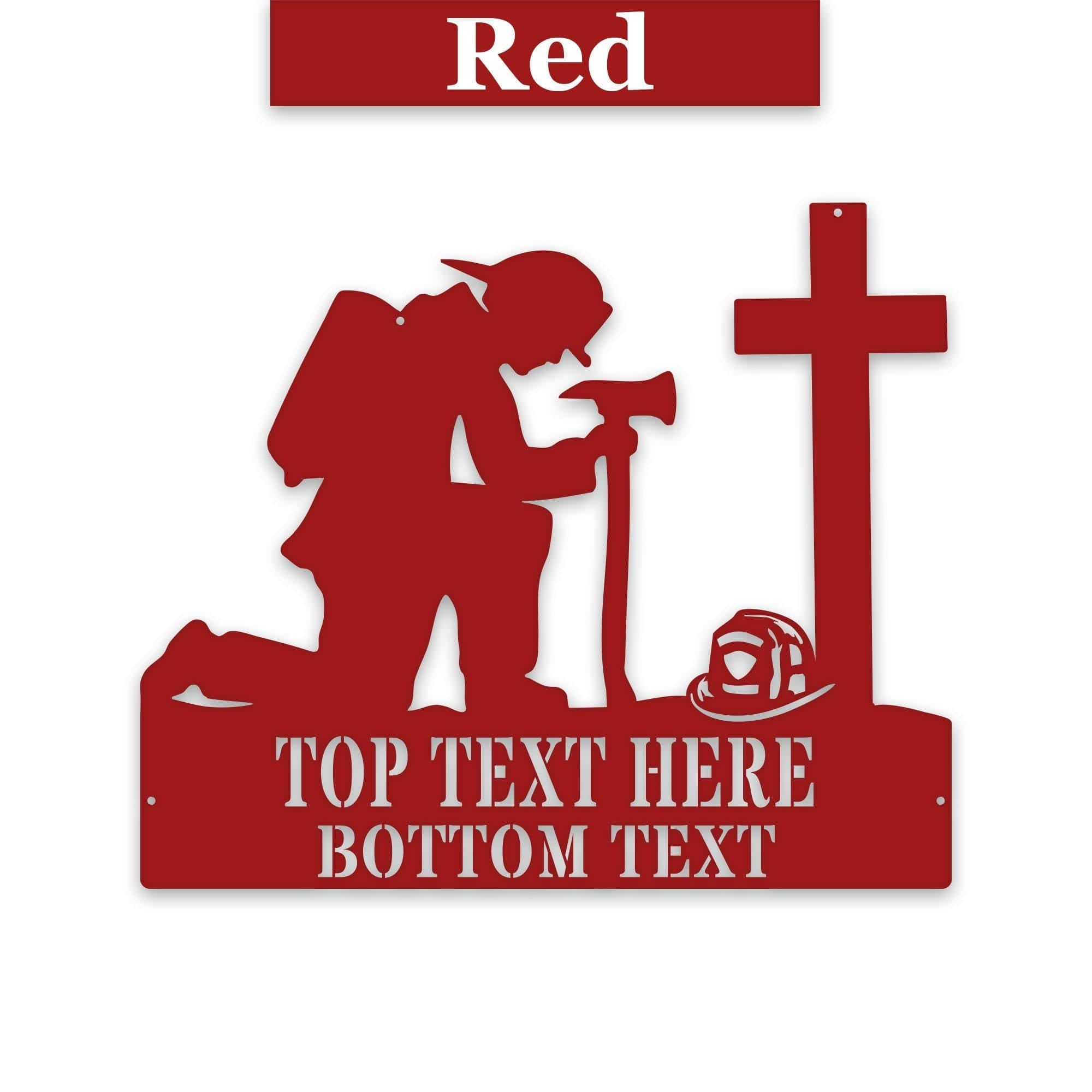 Firefighter Memorial Sign - Personalized Metal Tribute Plaque With Custom Text