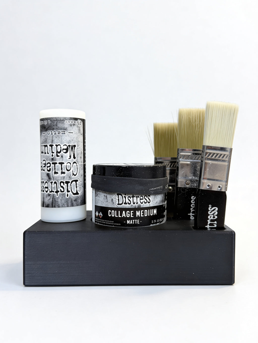 Mixed Media Adhesive Stand for Tim Holtz Distress Collage Medium, Glue & Brushes