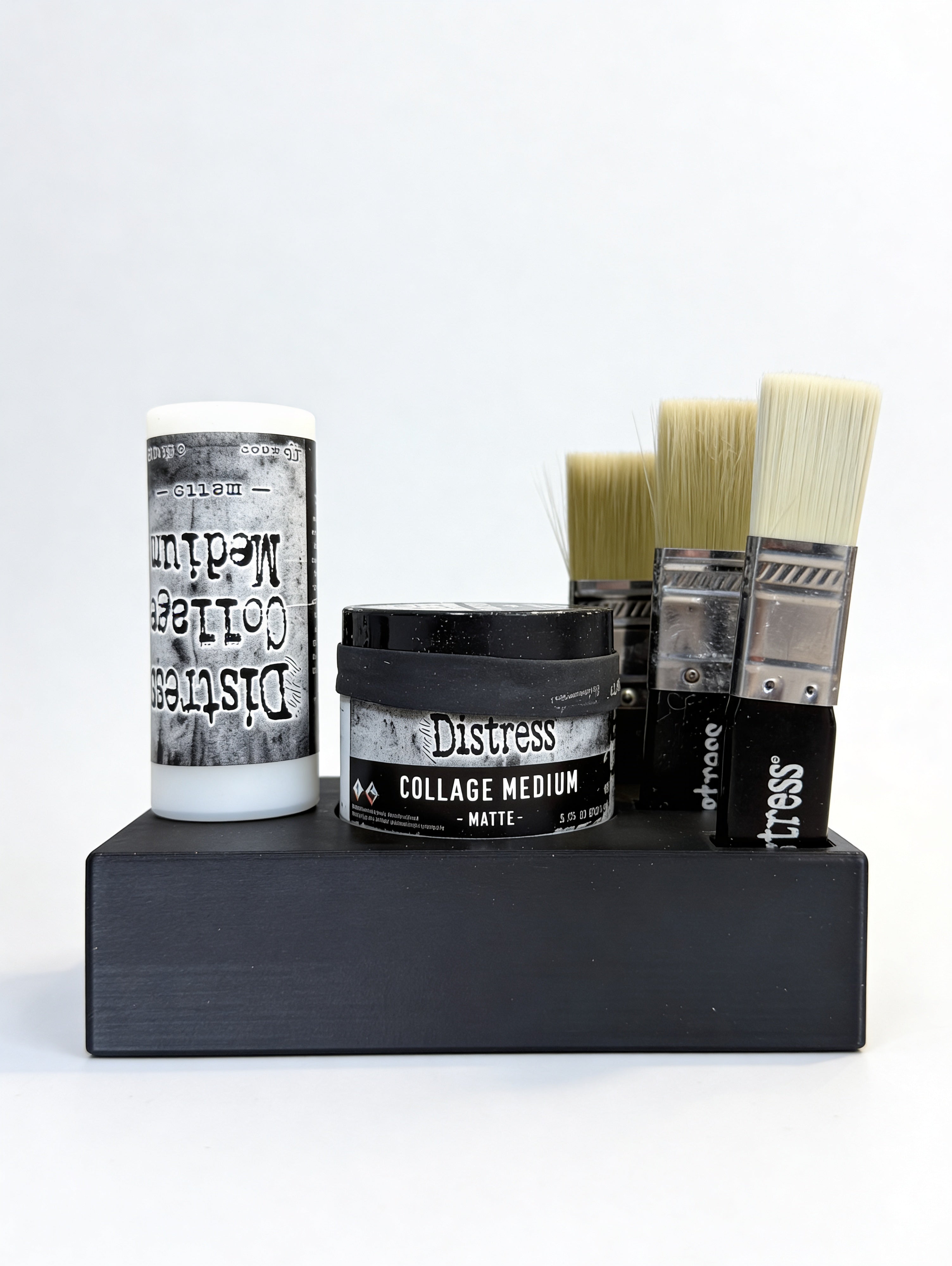 Mixed Media Adhesive Stand for Tim Holtz Distress Collage Medium, Glue & Brushes