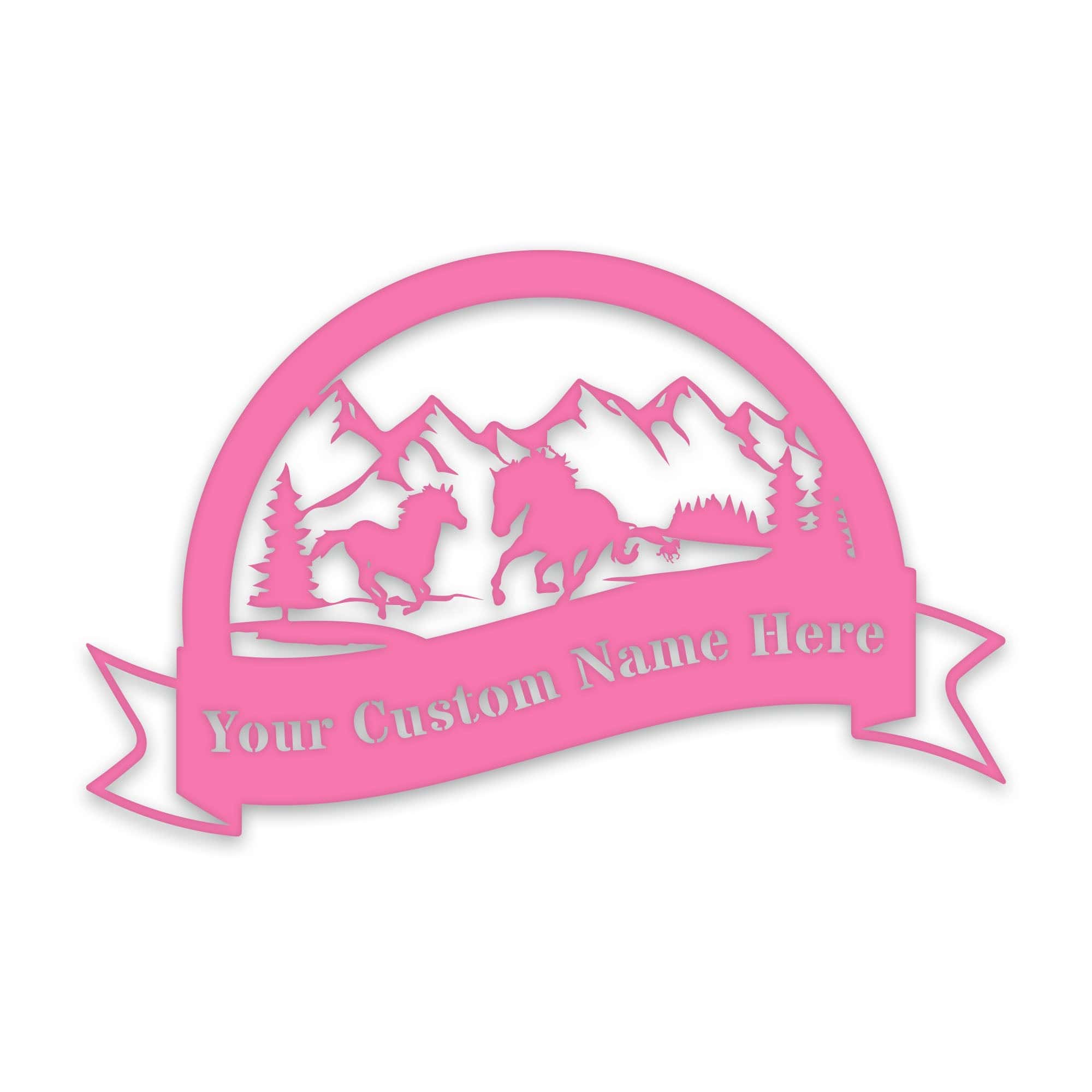 Great Outdoors- Half Moon Wild Horses Personalized Metal Sign