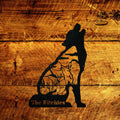 Great Outdoors- Howling Wolf with Scenery Personalized Metal Sign