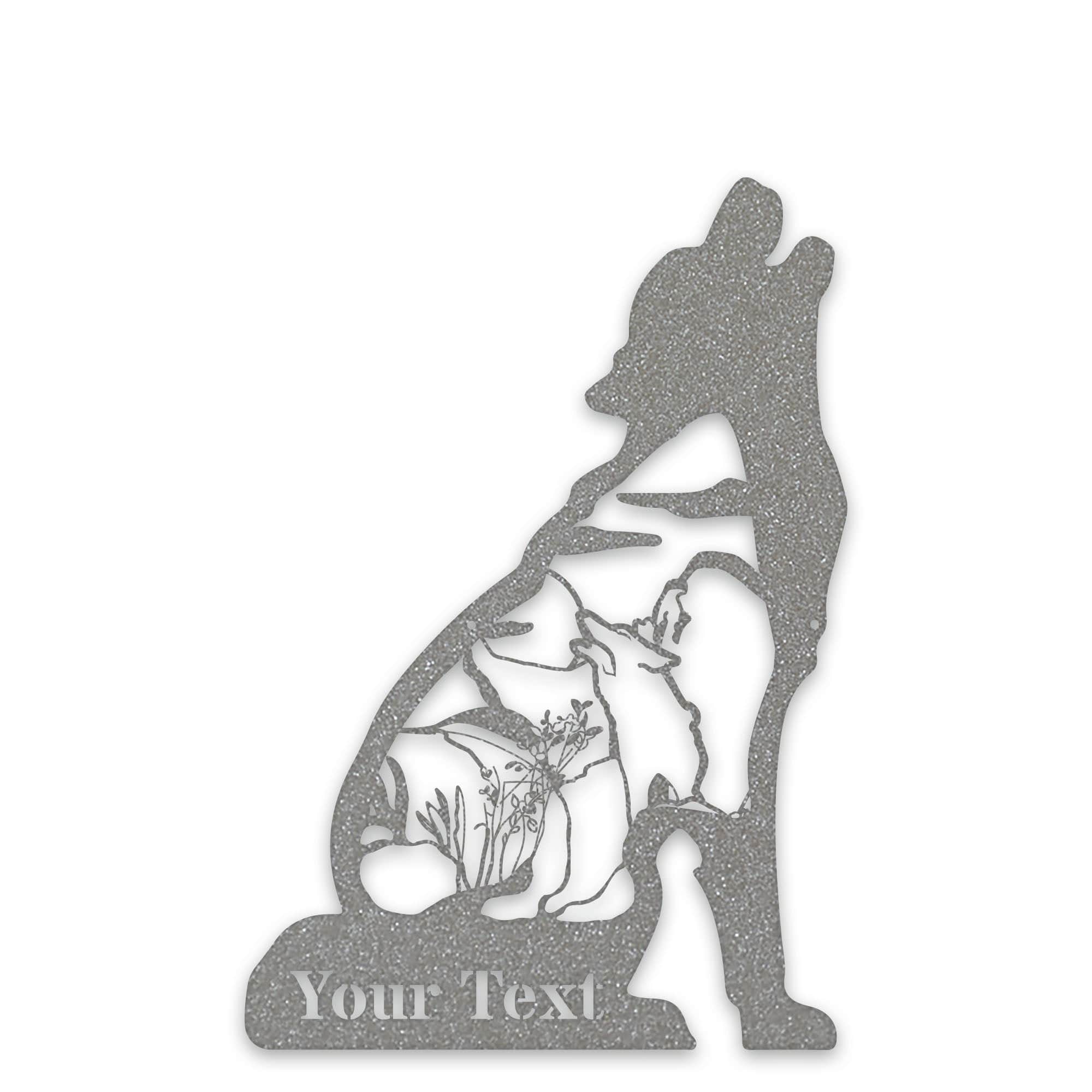 Great Outdoors- Howling Wolf with Scenery Personalized Metal Sign