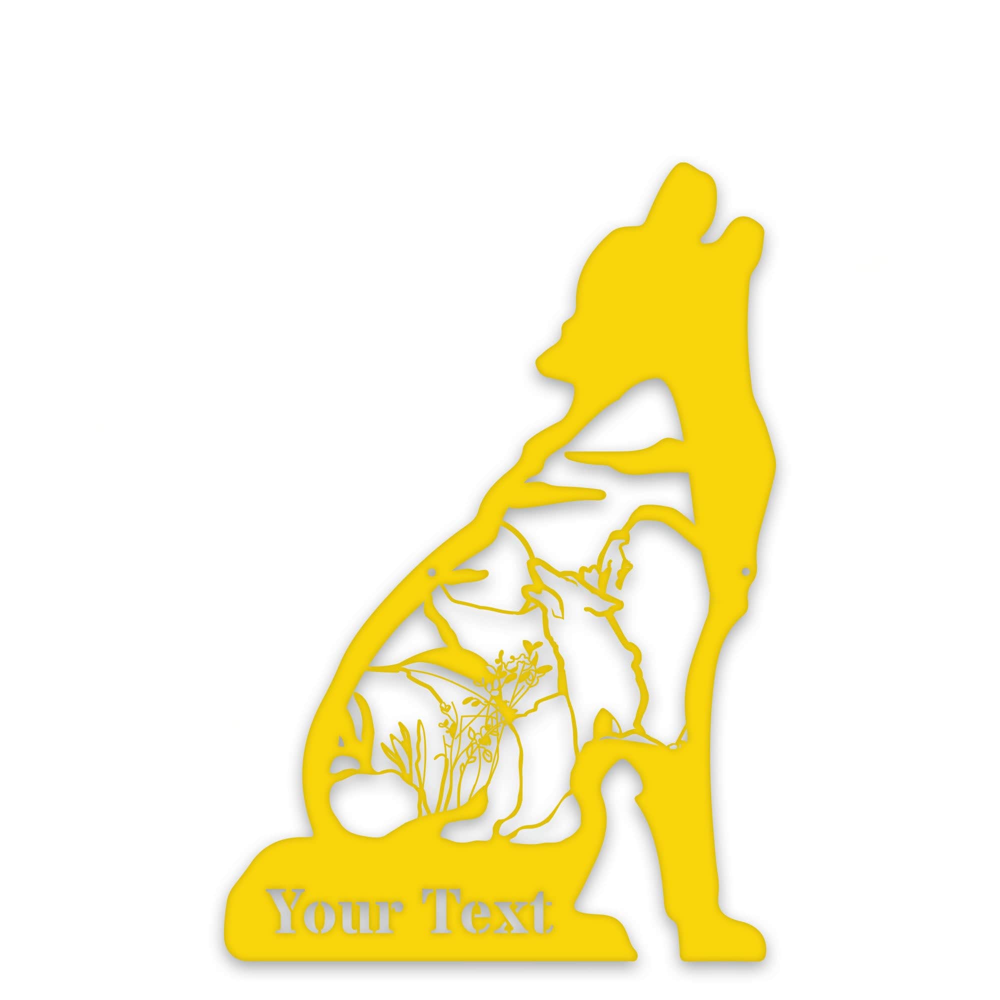 Great Outdoors- Howling Wolf with Scenery Personalized Metal Sign
