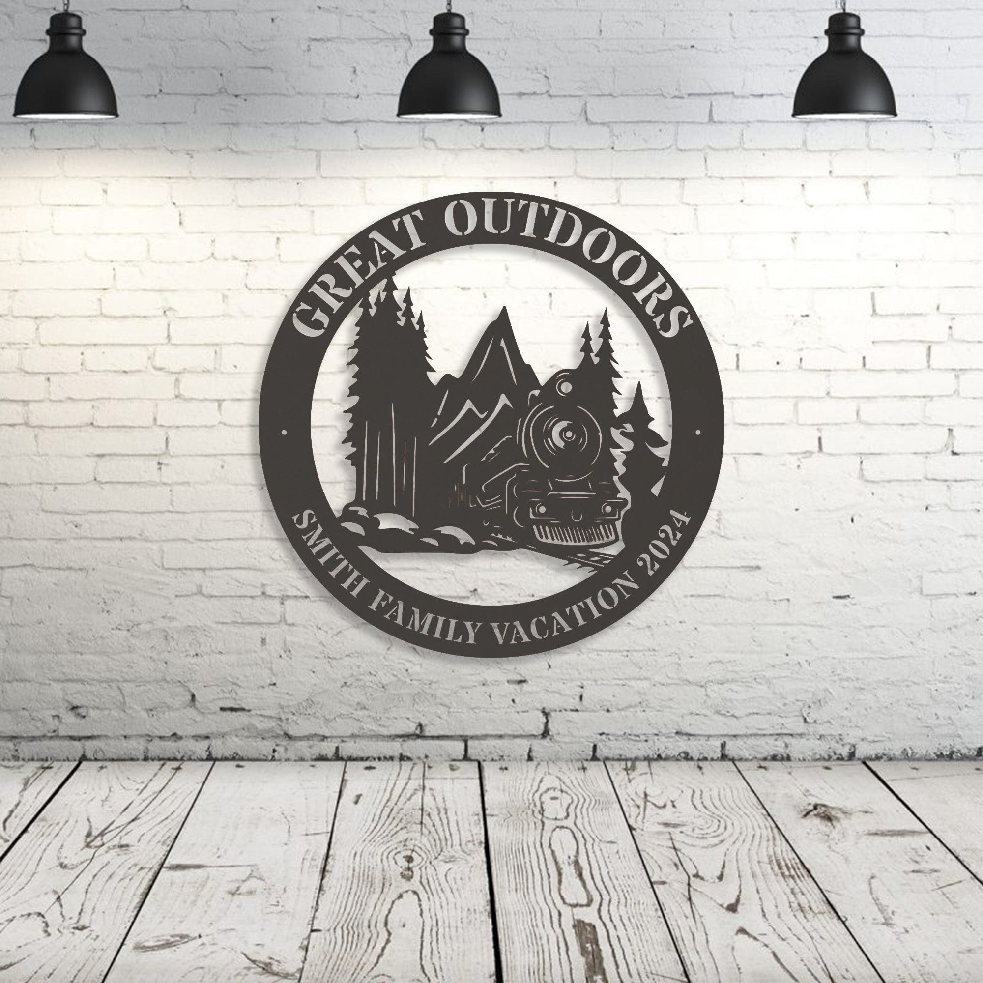 Great Outdoors Train Custom Metal Sign
