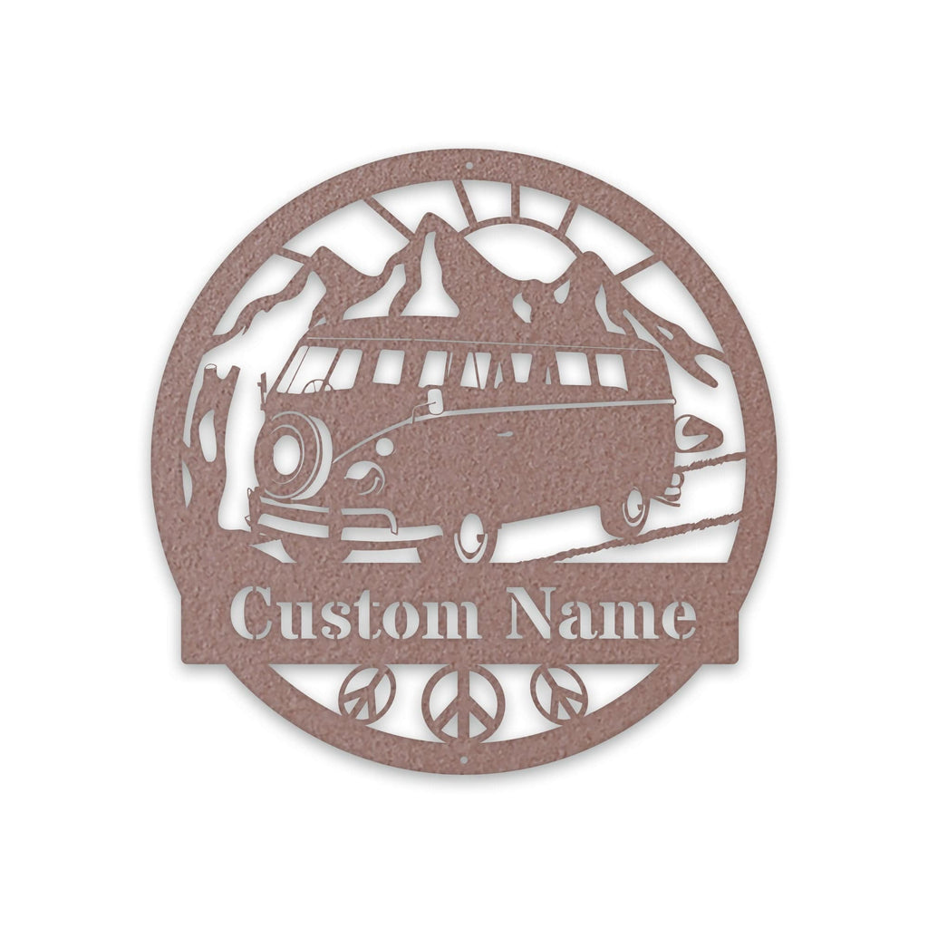 GREAT OUTDOORS- VW Bus Road Trip- Hippie Bus Custom Metal Sign
