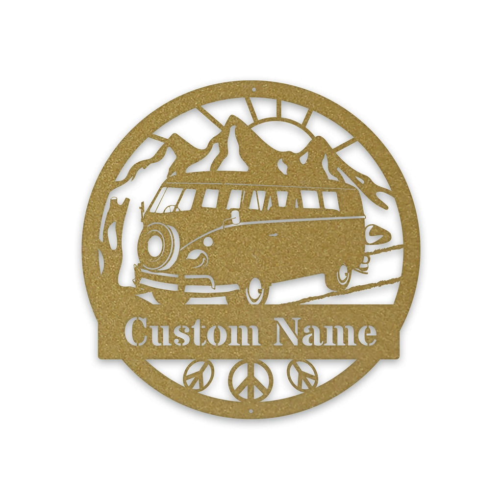 GREAT OUTDOORS- VW Bus Road Trip- Hippie Bus Custom Metal Sign