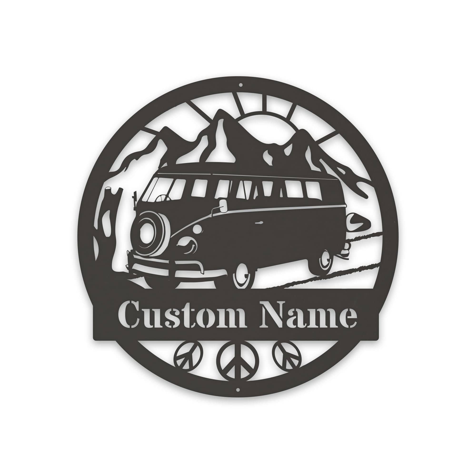 GREAT OUTDOORS- VW Bus Road Trip- Hippie Bus Custom Metal Sign