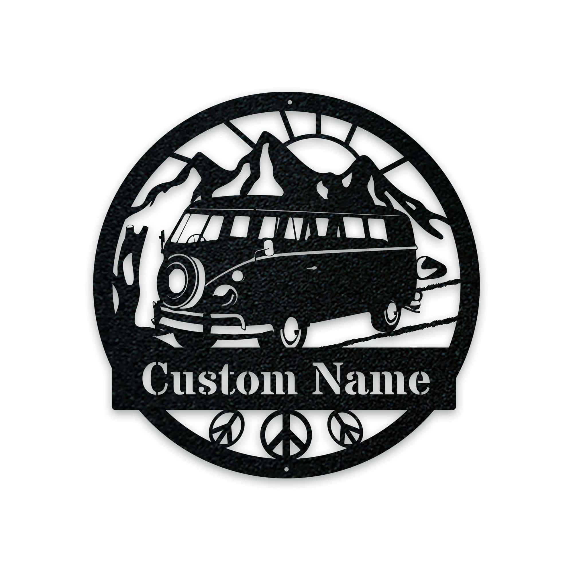 GREAT OUTDOORS- VW Bus Road Trip- Hippie Bus Custom Metal Sign