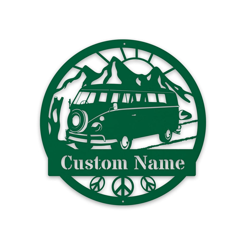 GREAT OUTDOORS- VW Bus Road Trip- Hippie Bus Custom Metal Sign