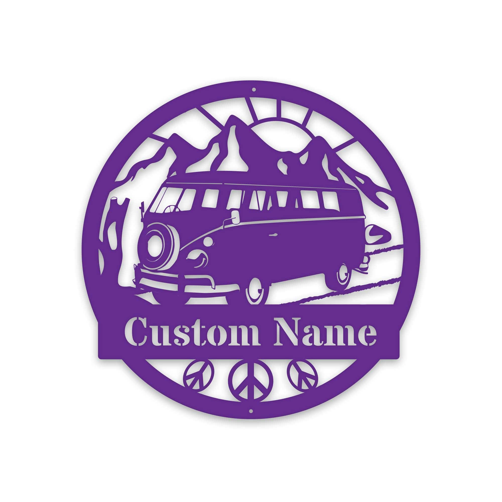 GREAT OUTDOORS- VW Bus Road Trip- Hippie Bus Custom Metal Sign