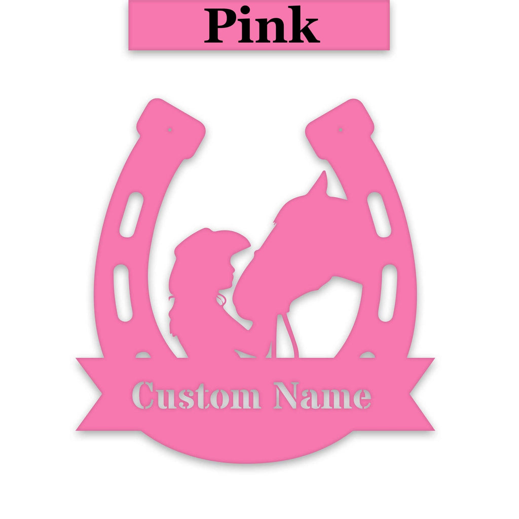 Her Lucky Horseshoe Personalized Metal Sign
