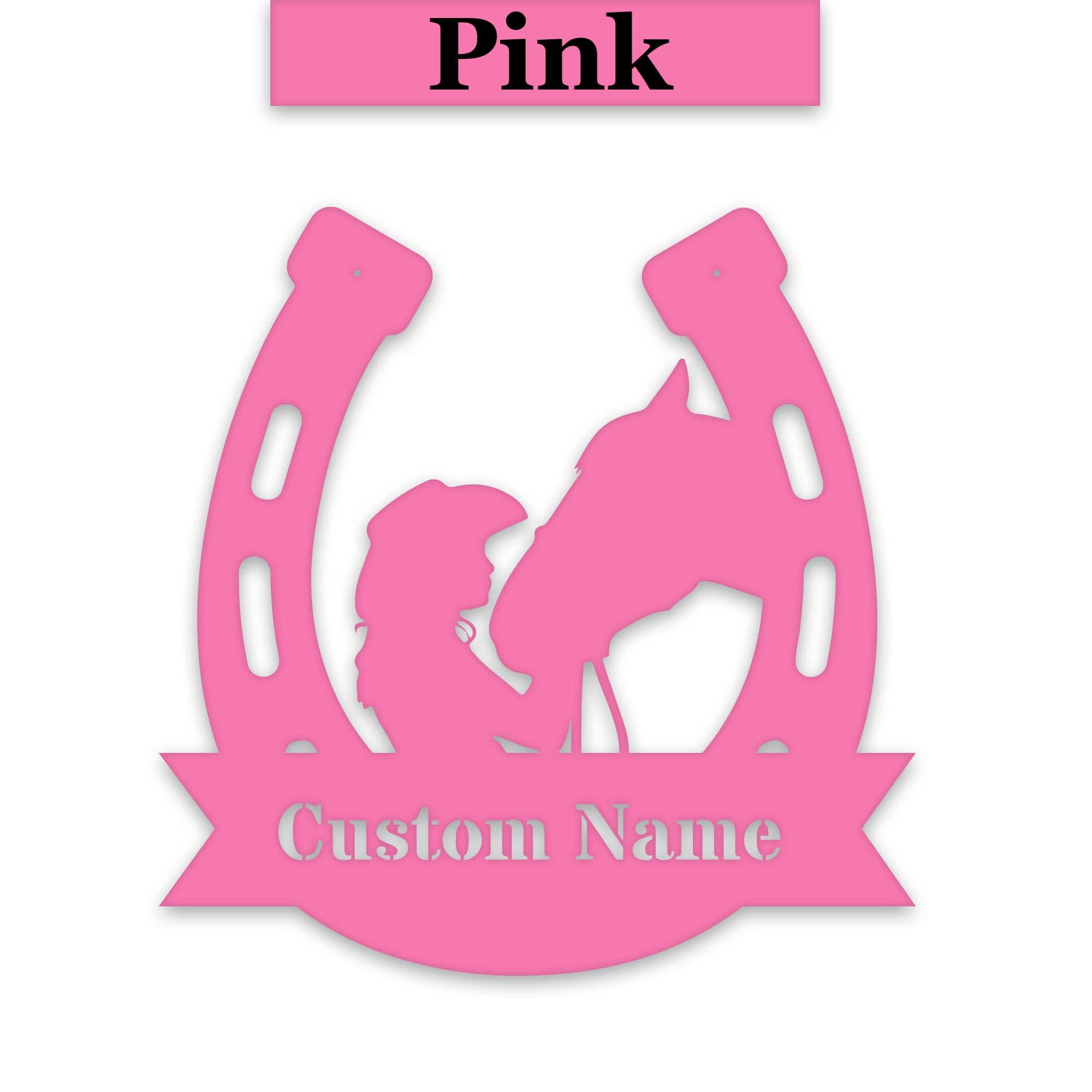 Her Lucky Horseshoe Personalized Metal Sign