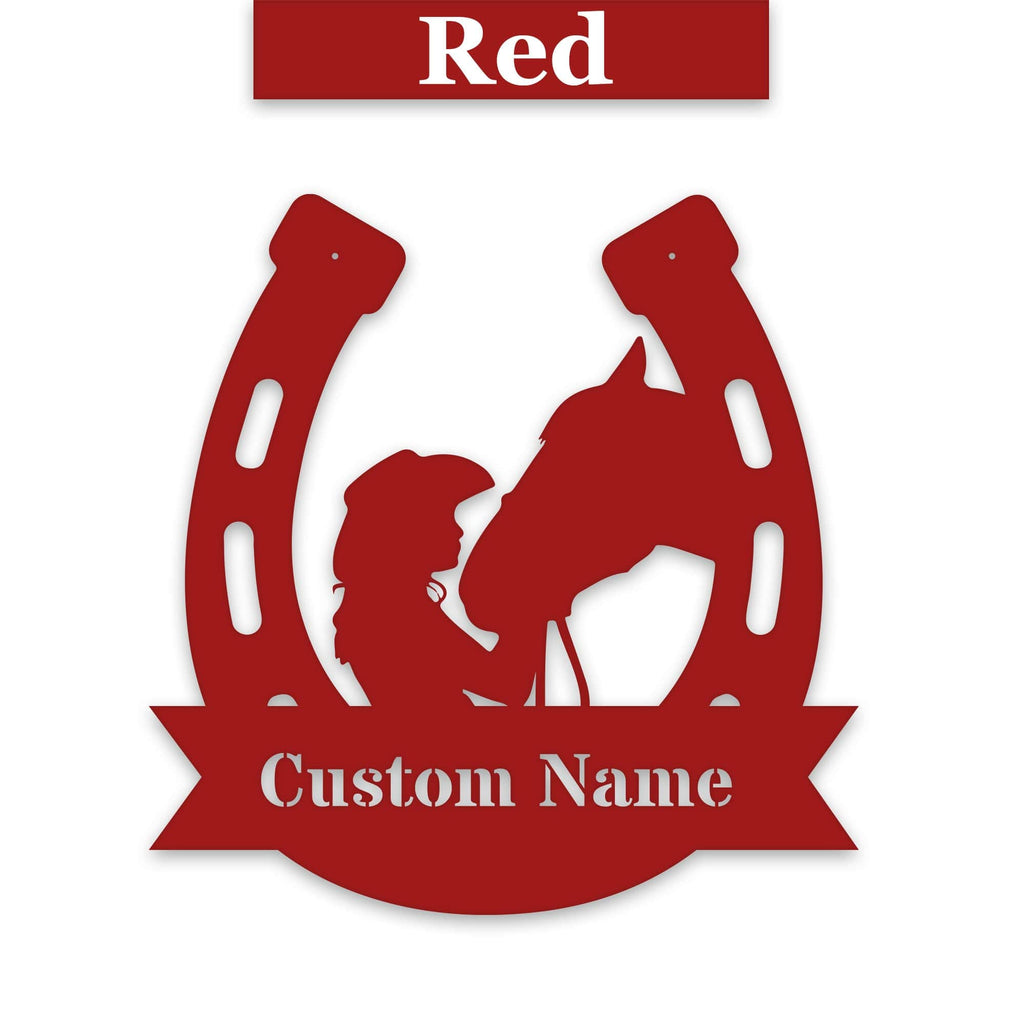 Her Lucky Horseshoe Personalized Metal Sign