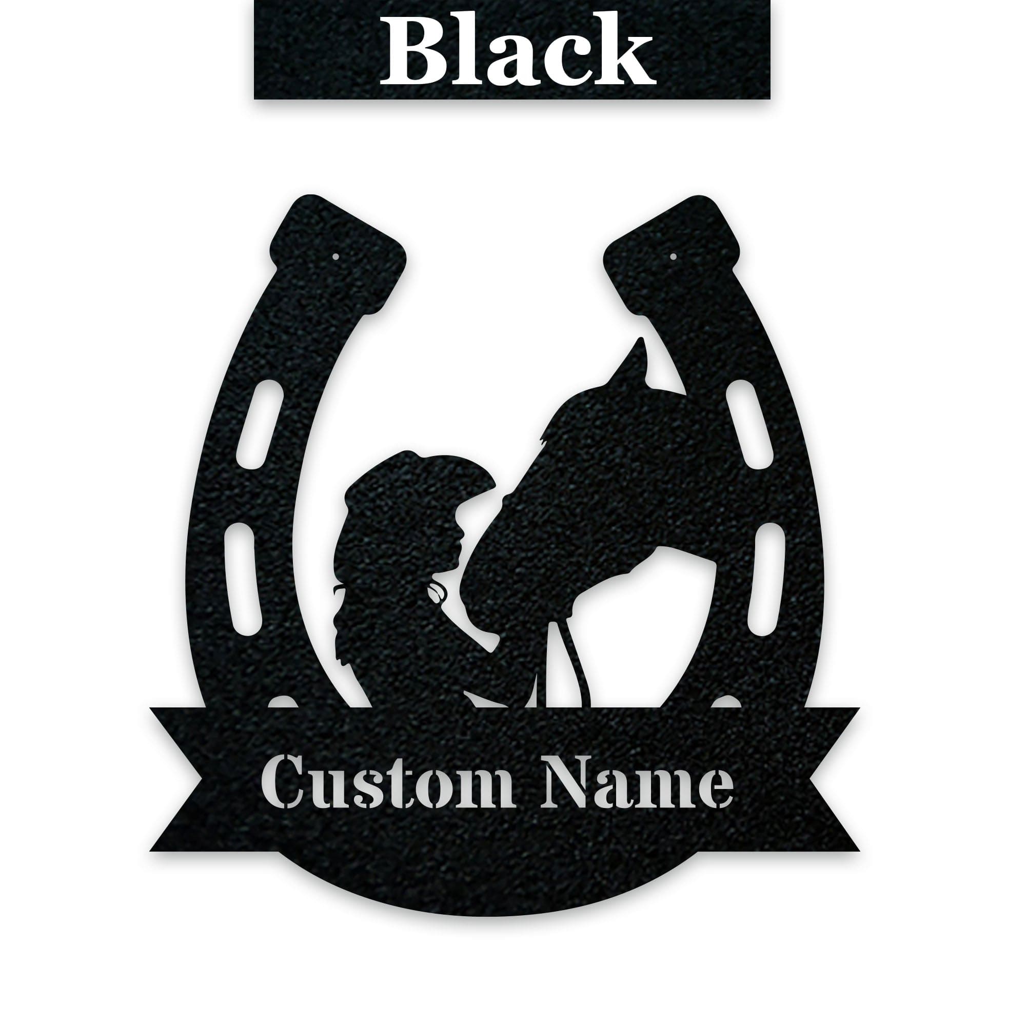 Her Lucky Horseshoe Personalized Metal Sign