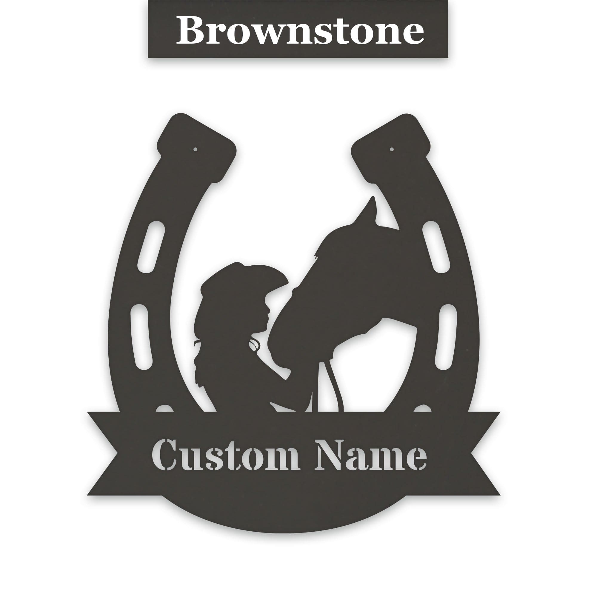 Her Lucky Horseshoe Personalized Metal Sign