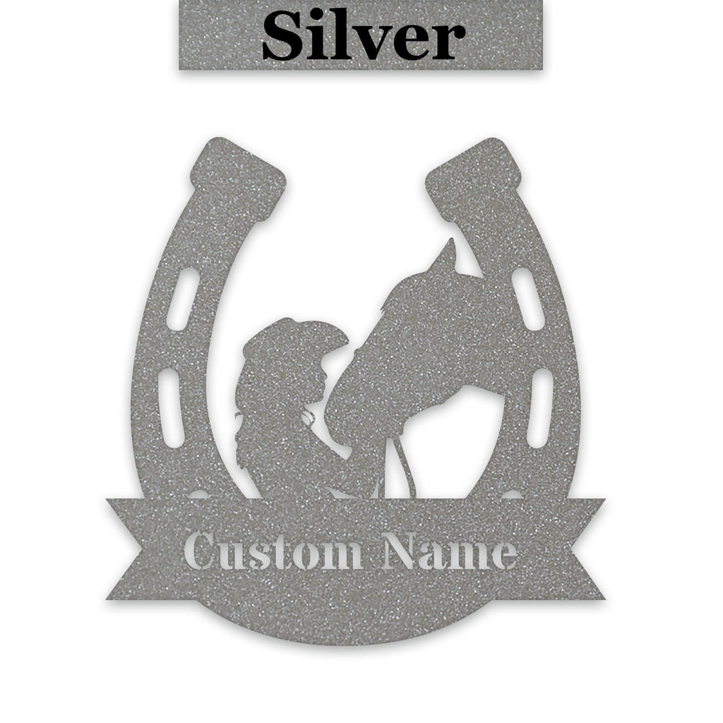Her Lucky Horseshoe Personalized Metal Sign