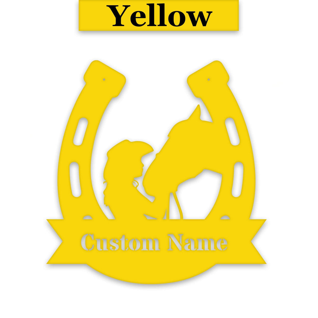Her Lucky Horseshoe Personalized Metal Sign